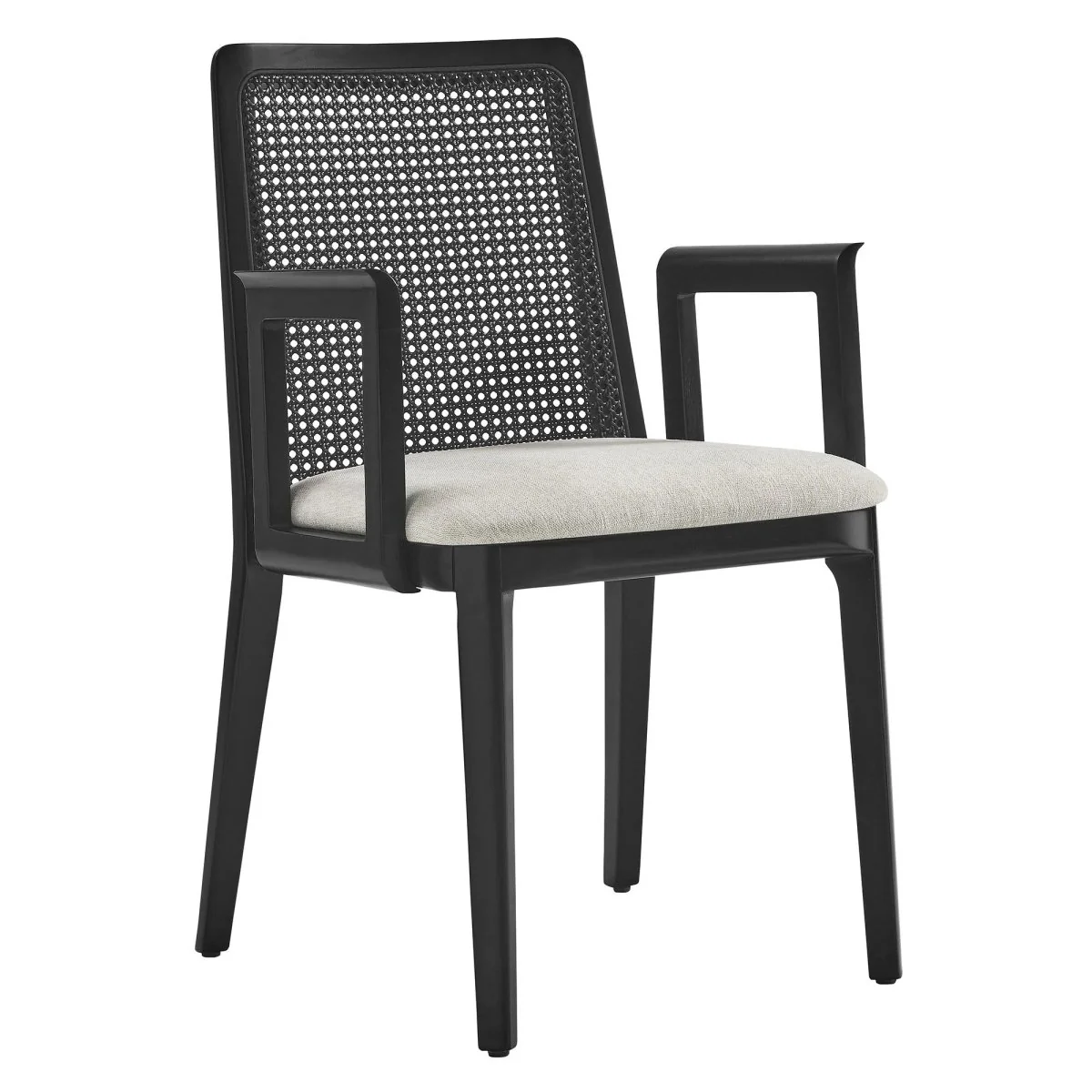 Natural Beech Wood and Rattan Cane Back Dining Armchair - Image 22