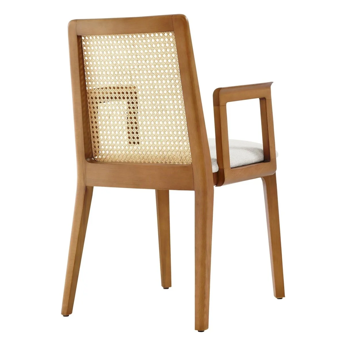 Natural Beech Wood and Rattan Cane Back Dining Armchair - Image 4