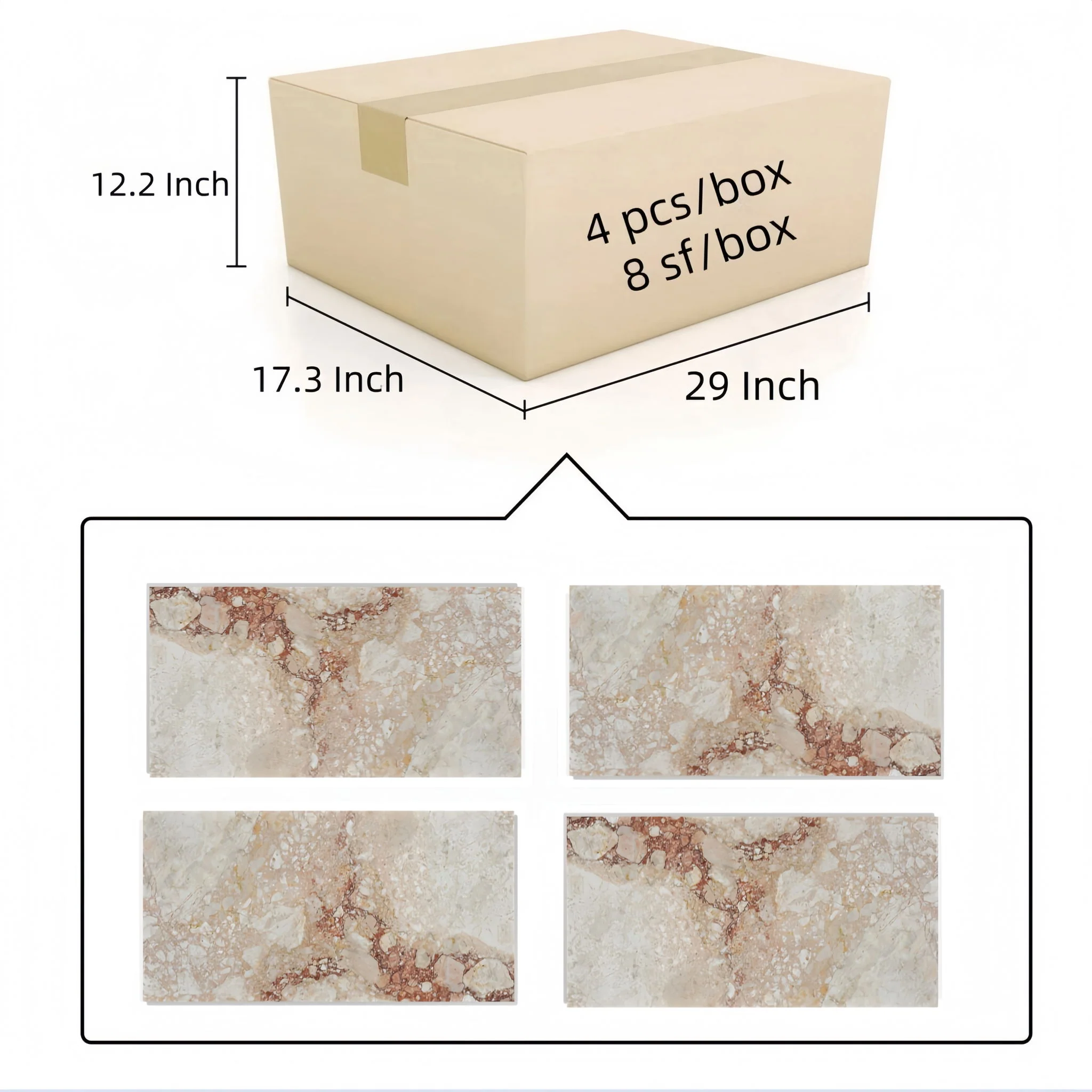 Natural Marble Polished Tile For Wall And Floor (Set of 4) - Image 29
