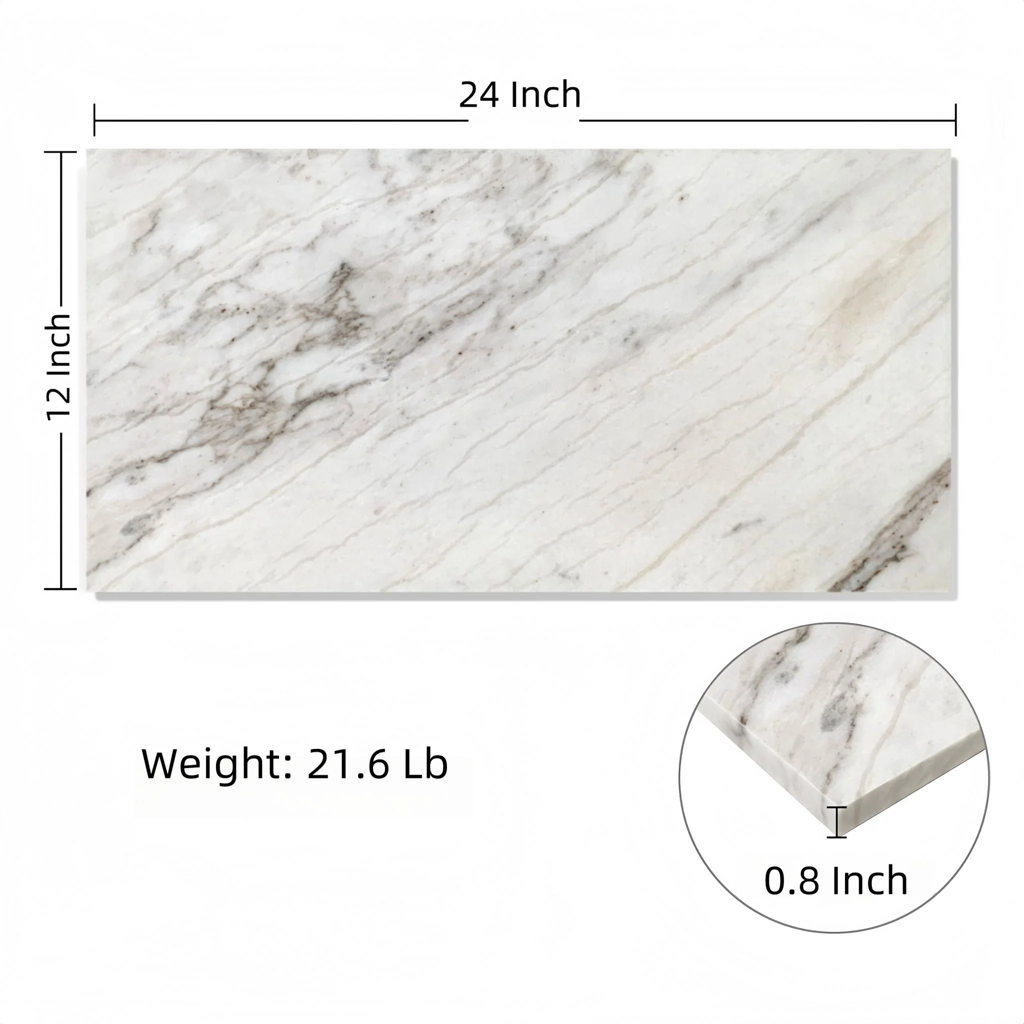 Natural Marble Polished Tile For Wall And Floor (Set of 4) - Image 34