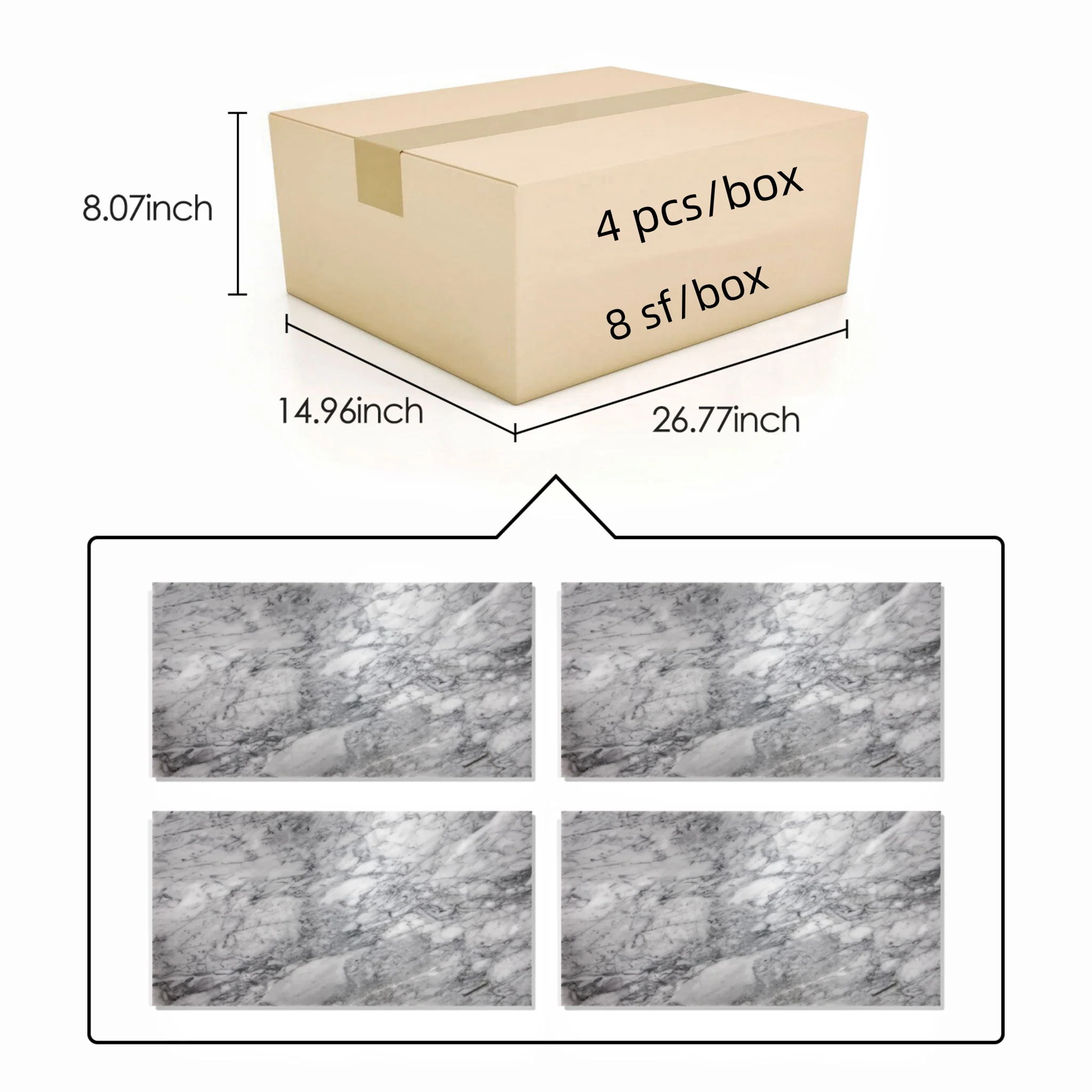 Natural Marble Polished Tile For Wall And Floor (Set of 4) - Image 37