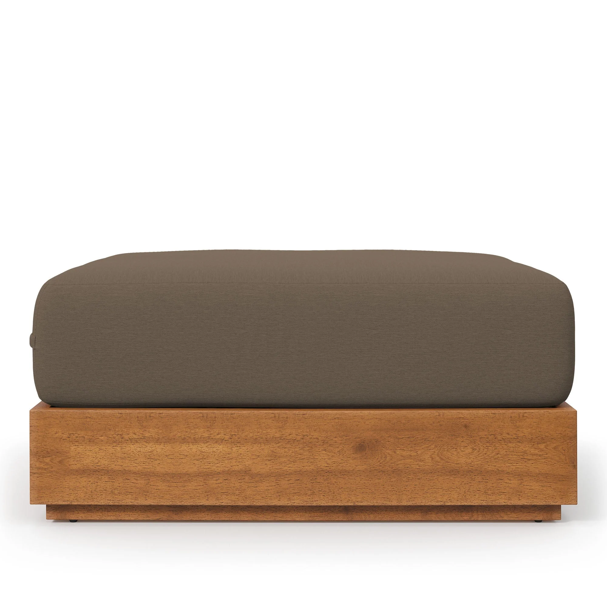 Natural Outdoor Patio Acacia Wood Ottoman — Durable Garden Deck Poolside Footrest - Image 14