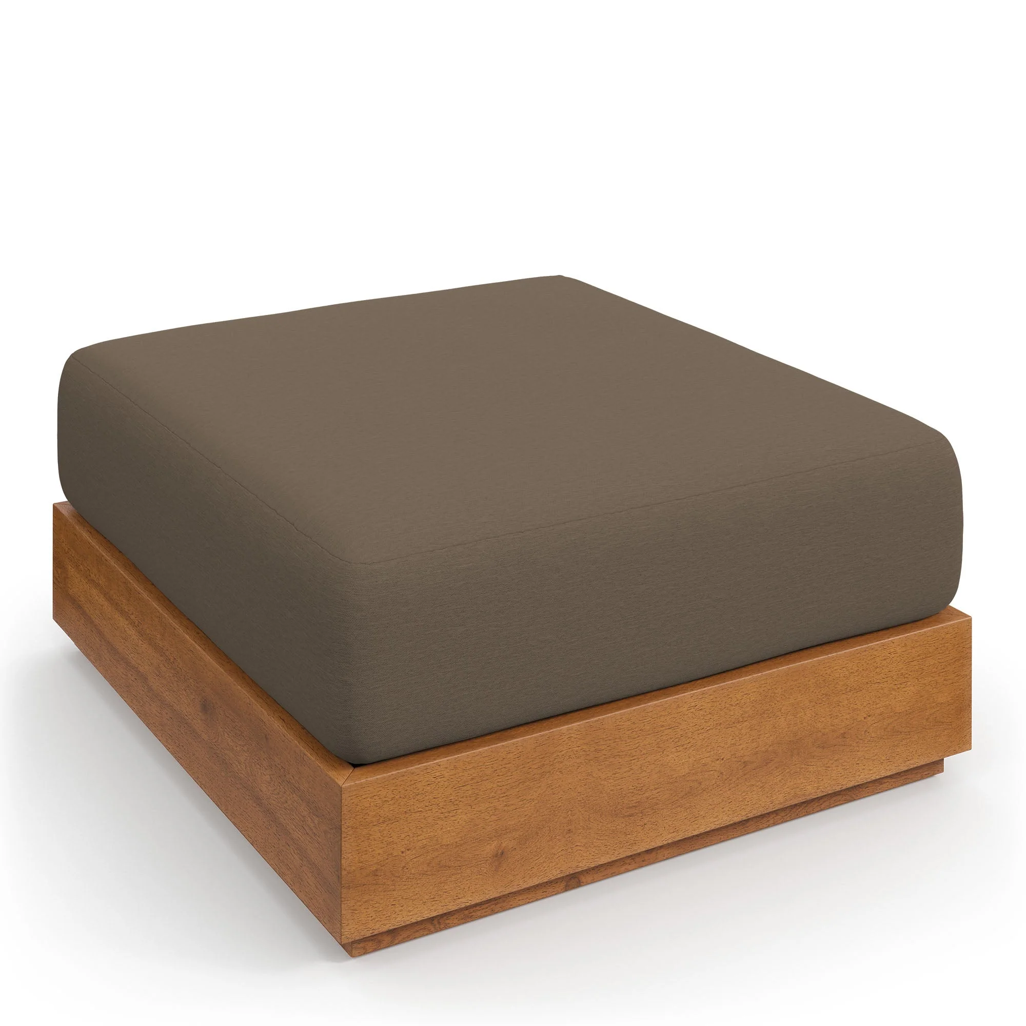 Natural Outdoor Patio Acacia Wood Ottoman — Durable Garden Deck Poolside Footrest - Image 15