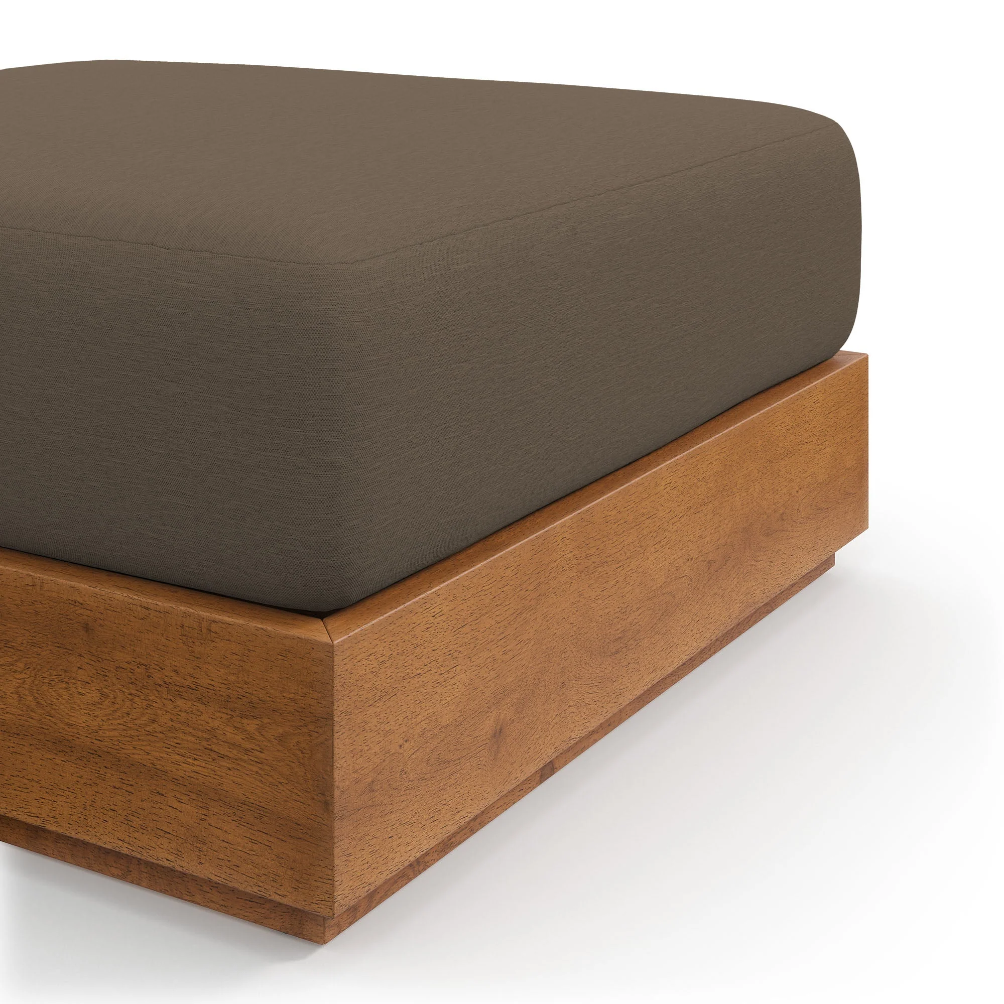 Natural Outdoor Patio Acacia Wood Ottoman — Durable Garden Deck Poolside Footrest - Image 16