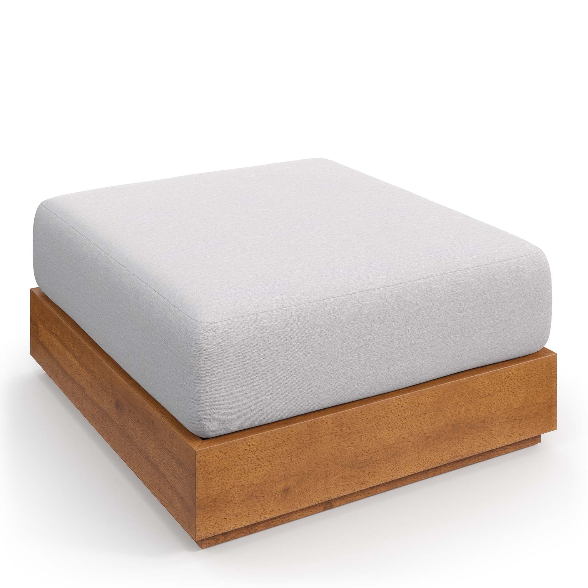 Natural Outdoor Patio Acacia Wood Ottoman — Durable Garden Deck Poolside Footrest - Image 5