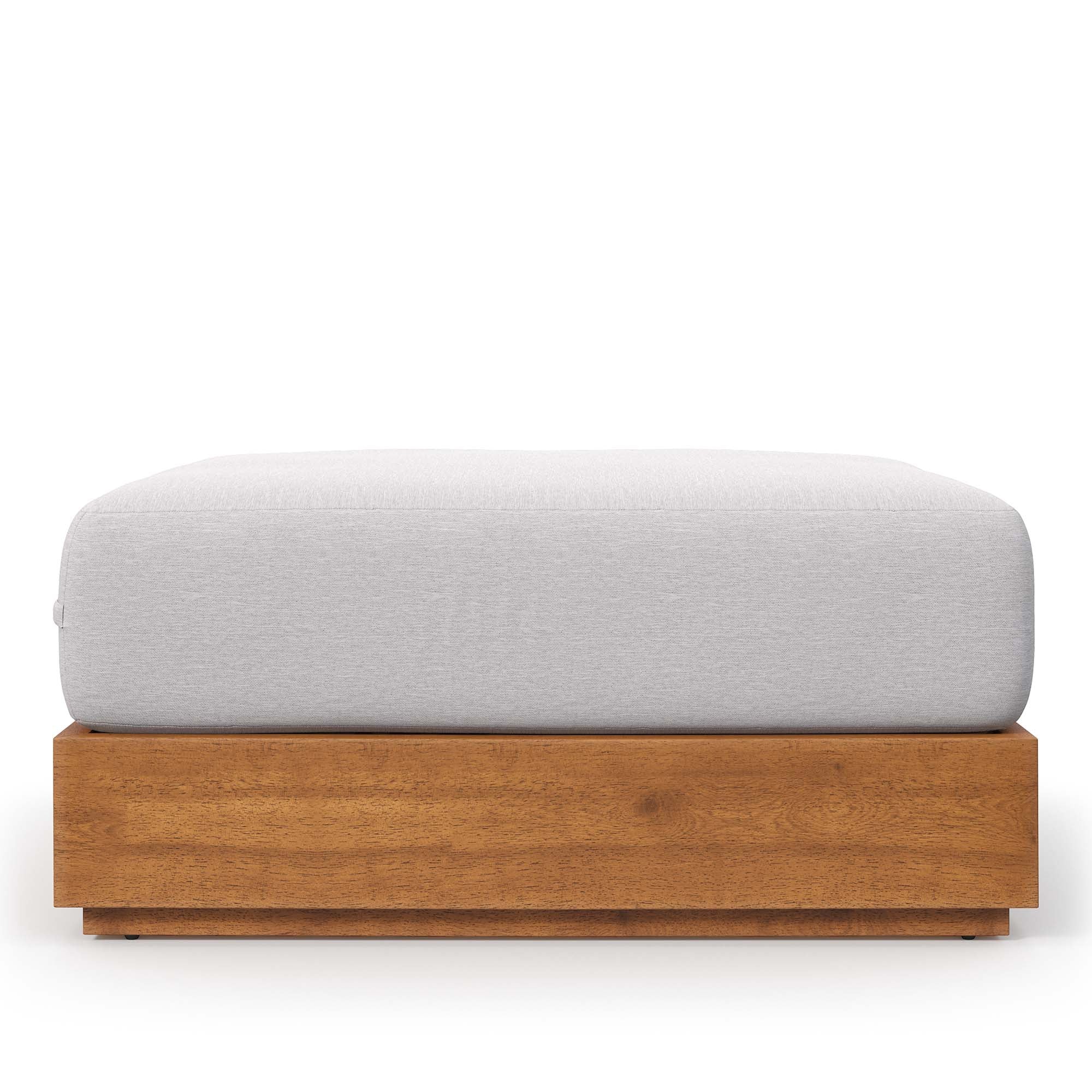 Natural Outdoor Patio Acacia Wood Ottoman — Durable Garden Deck Poolside Footrest - Image 7