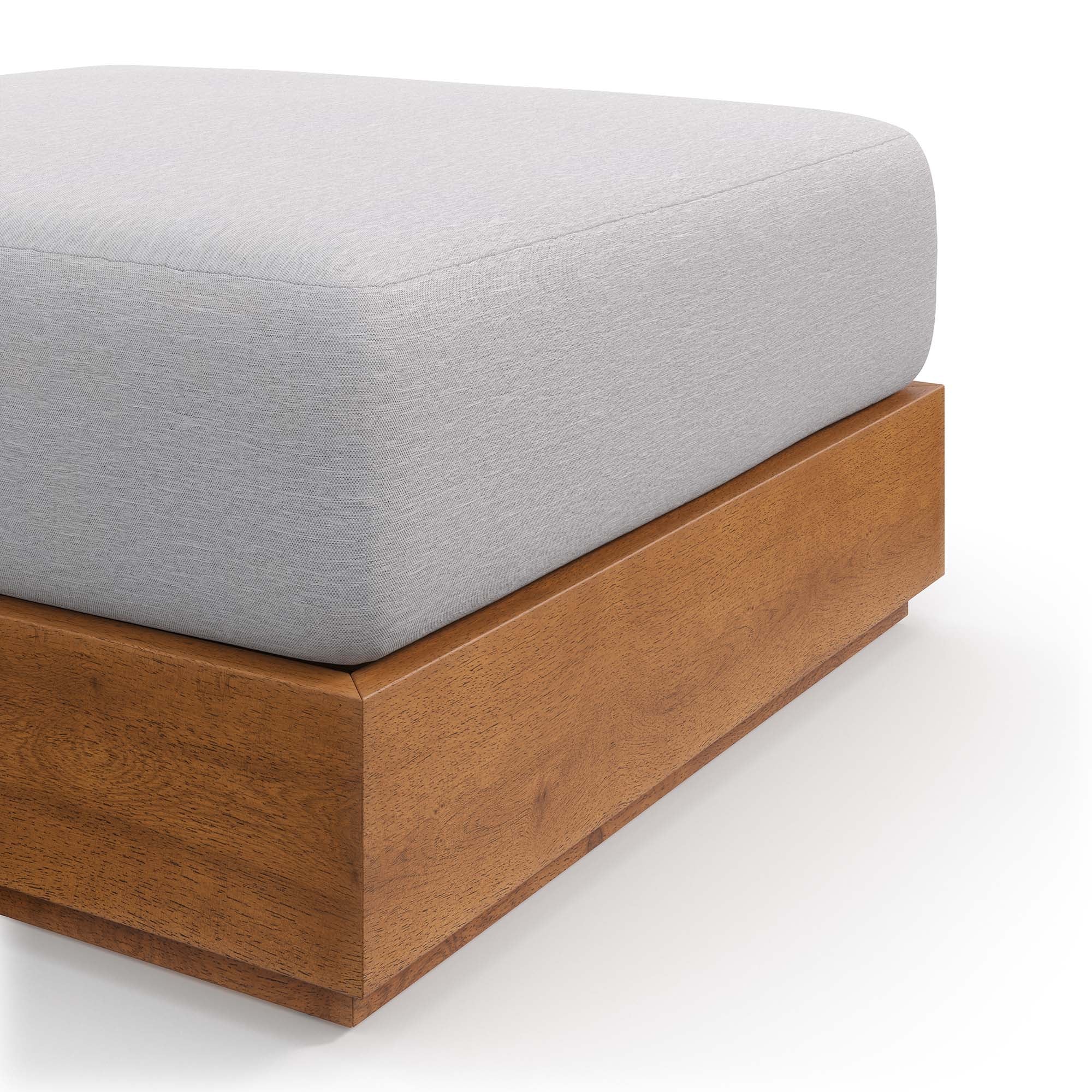 Natural Outdoor Patio Acacia Wood Ottoman — Durable Garden Deck Poolside Footrest - Image 8