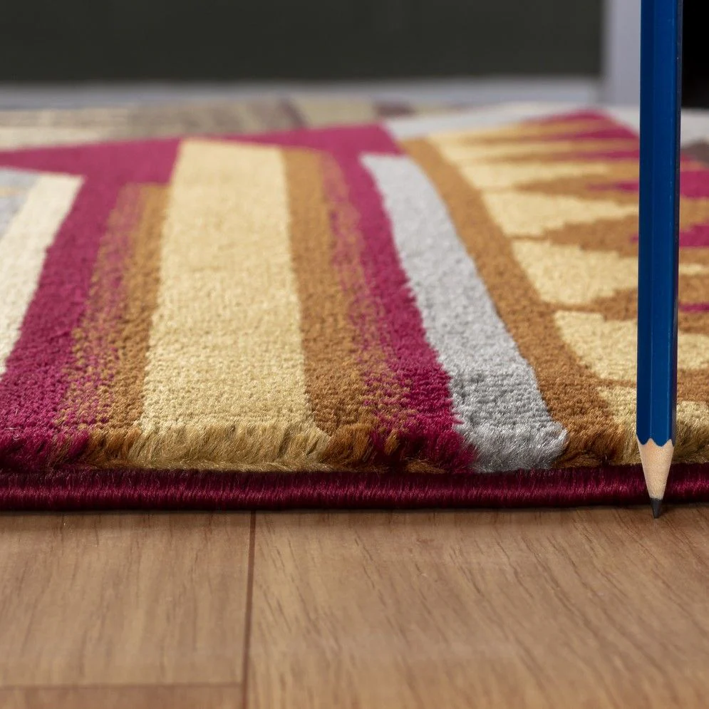 Nature's Nest - 5'3" X 7'3" Lodge Area Rug Polypropylene - Multi, Red - Image 5