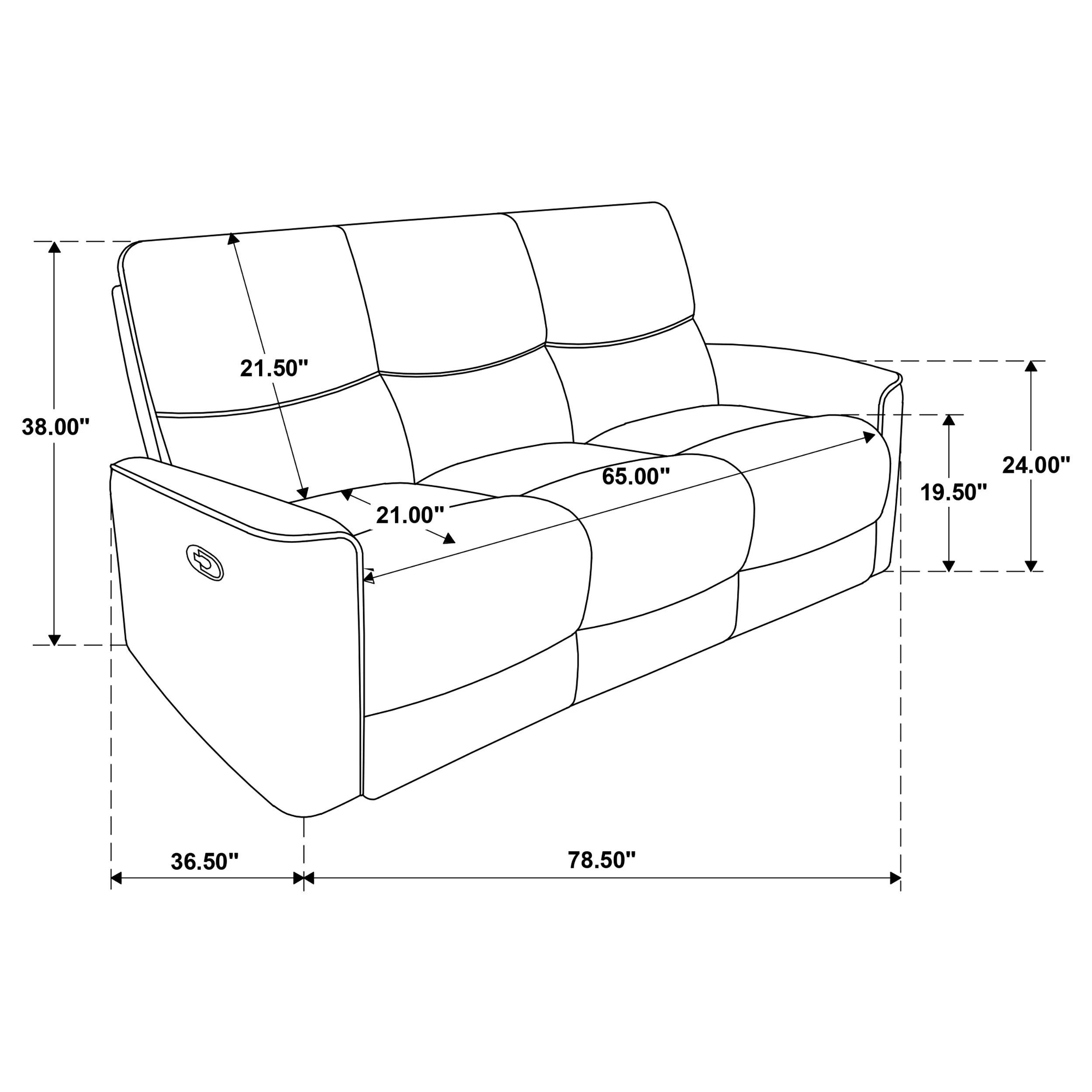 Navarro 2-Piece Upholstered Reclining Sofa Set, Dark Brown - Image 11