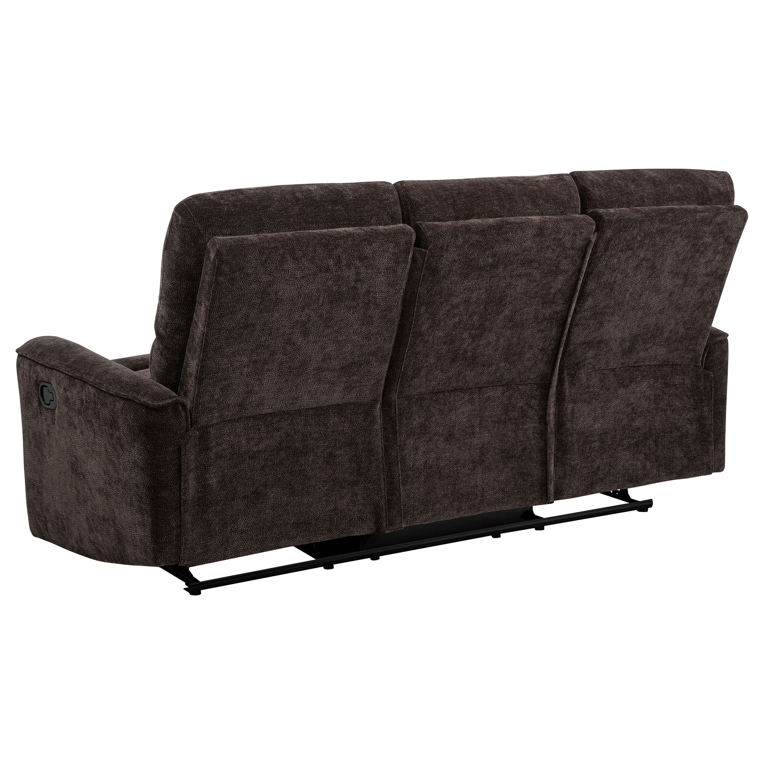 Navarro 2-Piece Upholstered Reclining Sofa Set, Dark Brown - Image 7