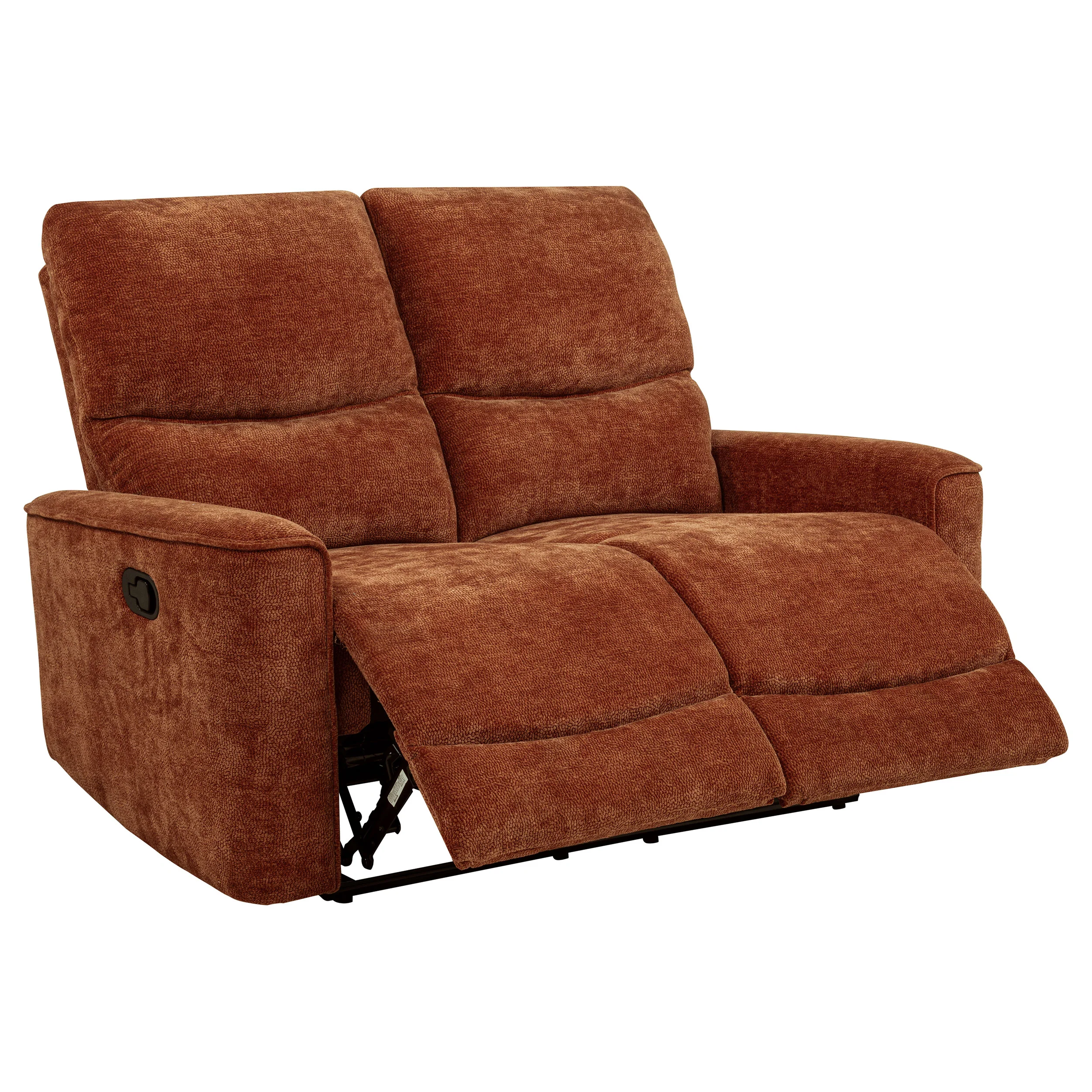 Navarro Chenille Reclining Loveseat in Burnt Orange