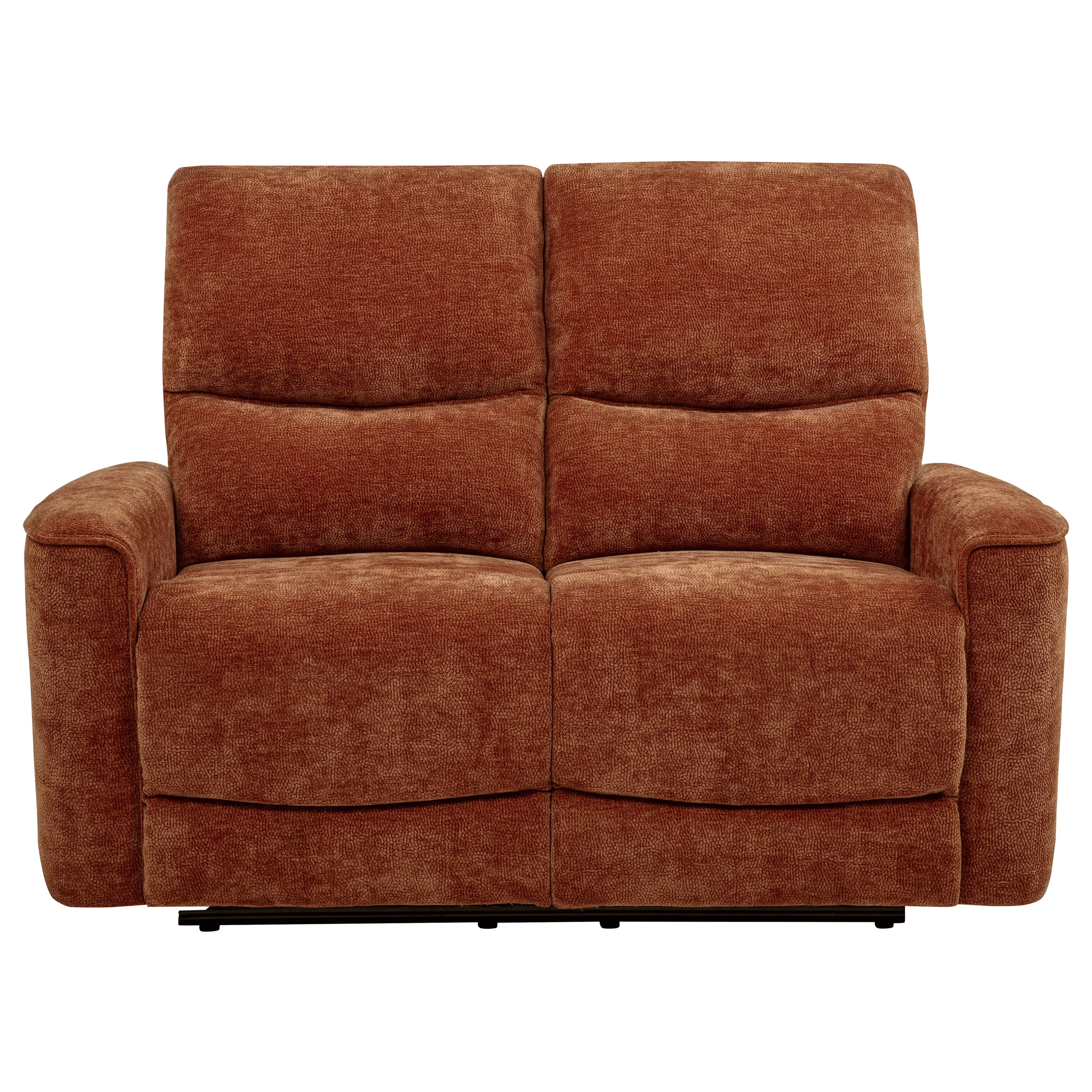 Navarro Chenille Reclining Loveseat in Burnt Orange - Image 8