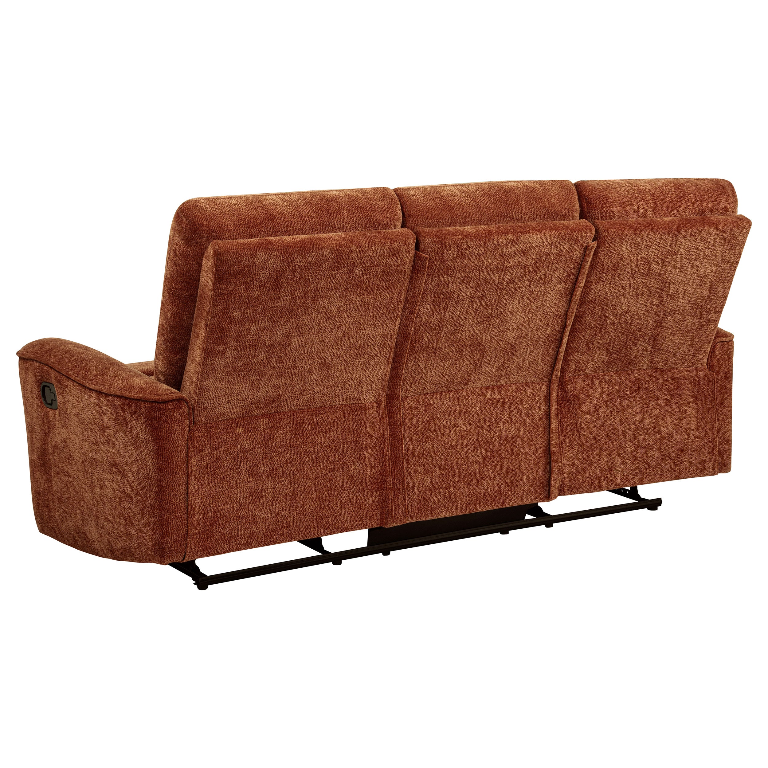 Navarro Chenille Upholstered Reclining Sofa, Burnt Orange - Image 9