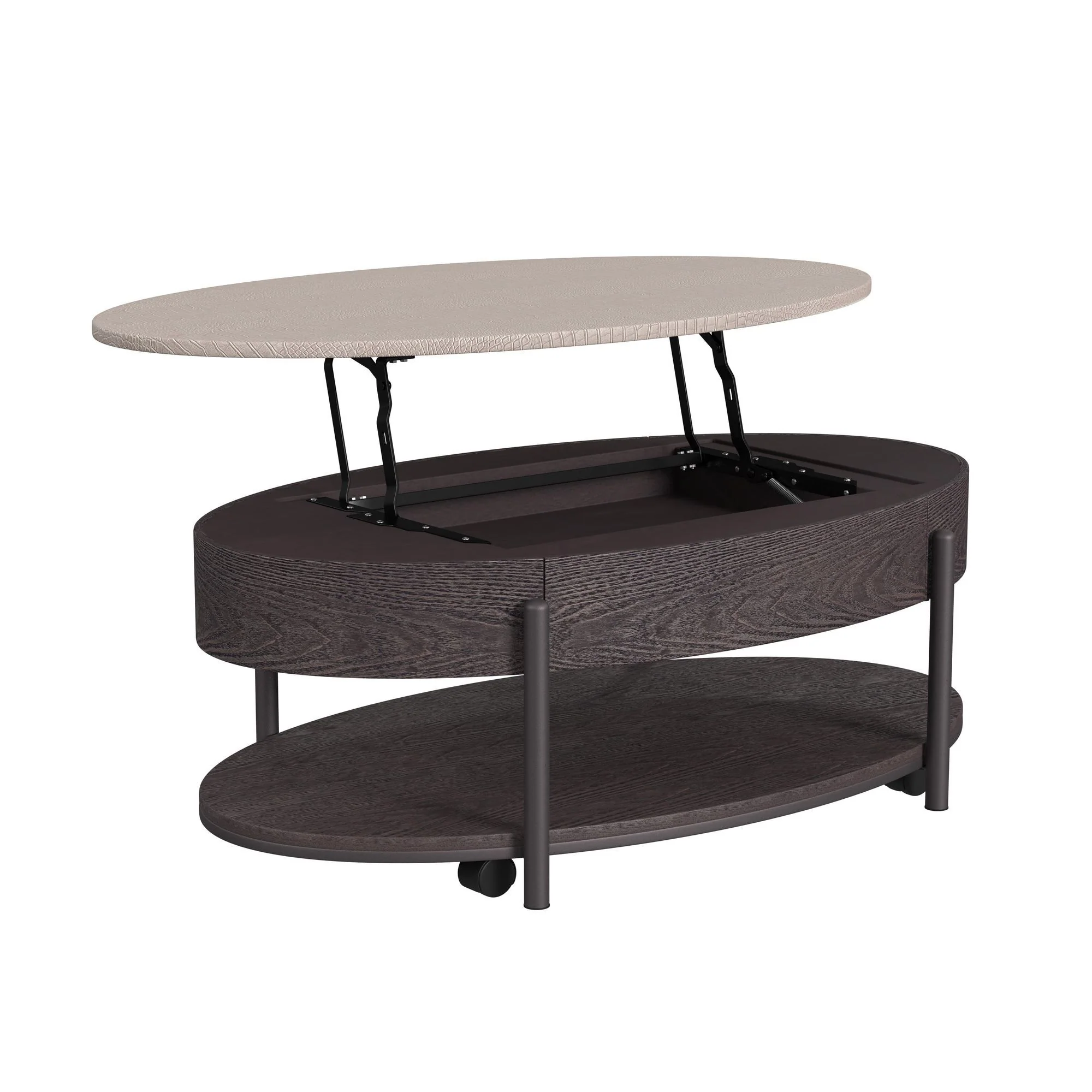 Nica - Lift Top Coffee Table - White And Brown - Image 7