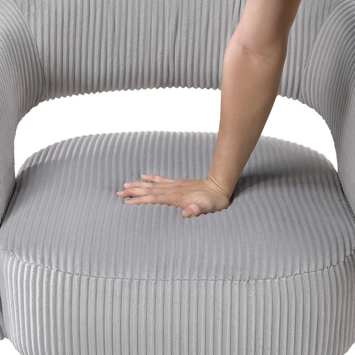 Modern Swivel Corduroy Accent Chair - Image 14