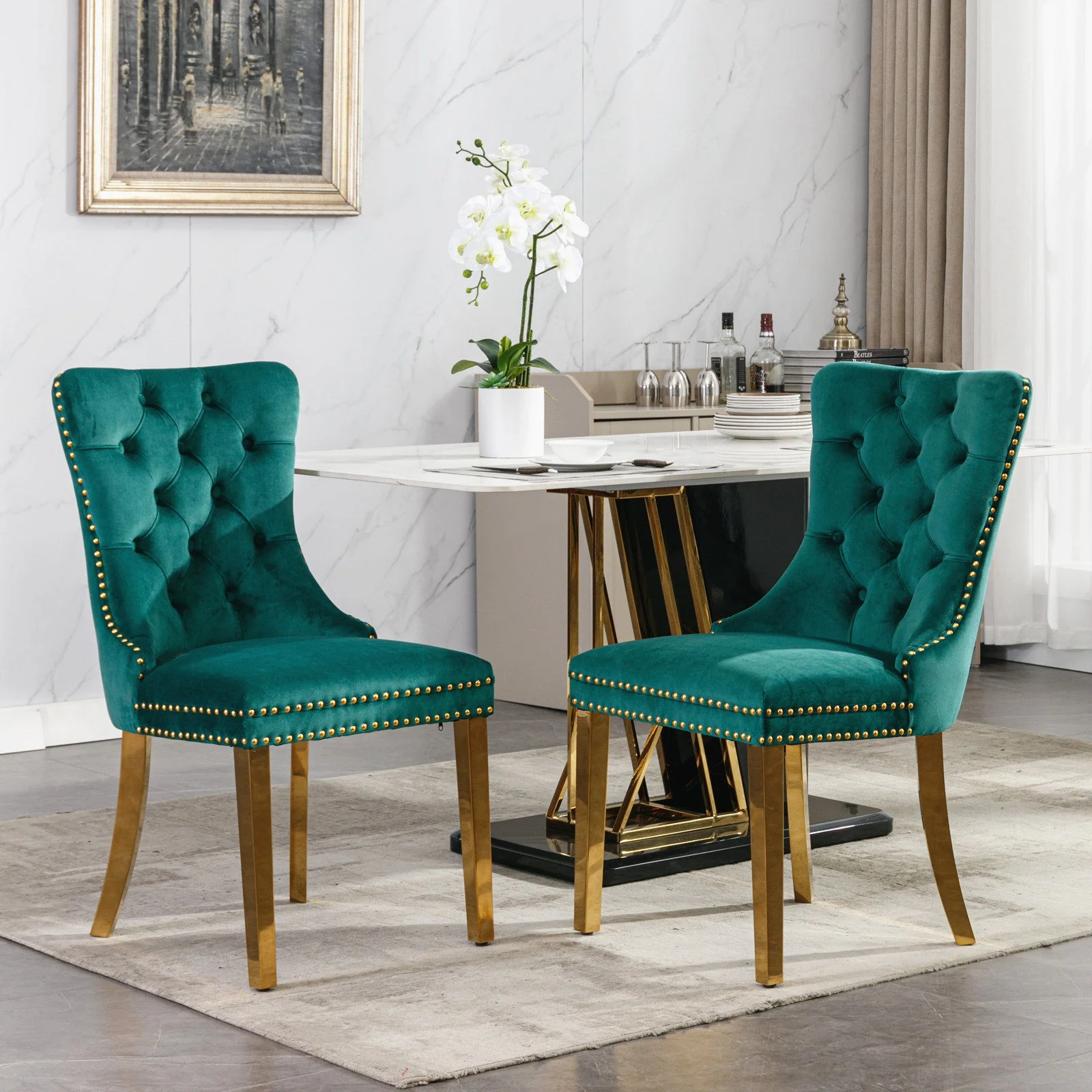 Nikki - Modern, High-End Tufted Dining Chair (Set of 2) - Image 2
