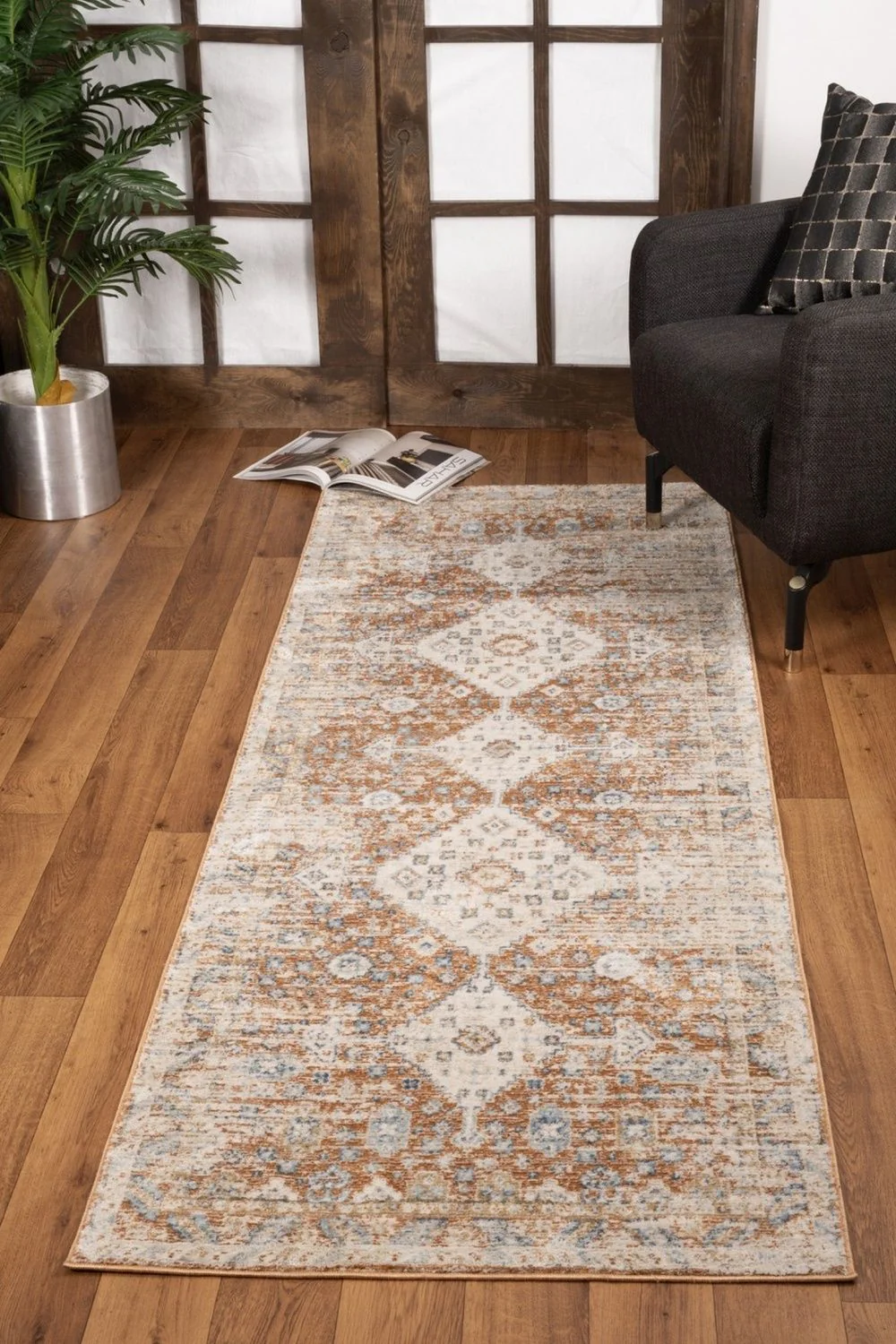 Noble - 5'3" X 7'3" Area Rug - Rust - Image 4