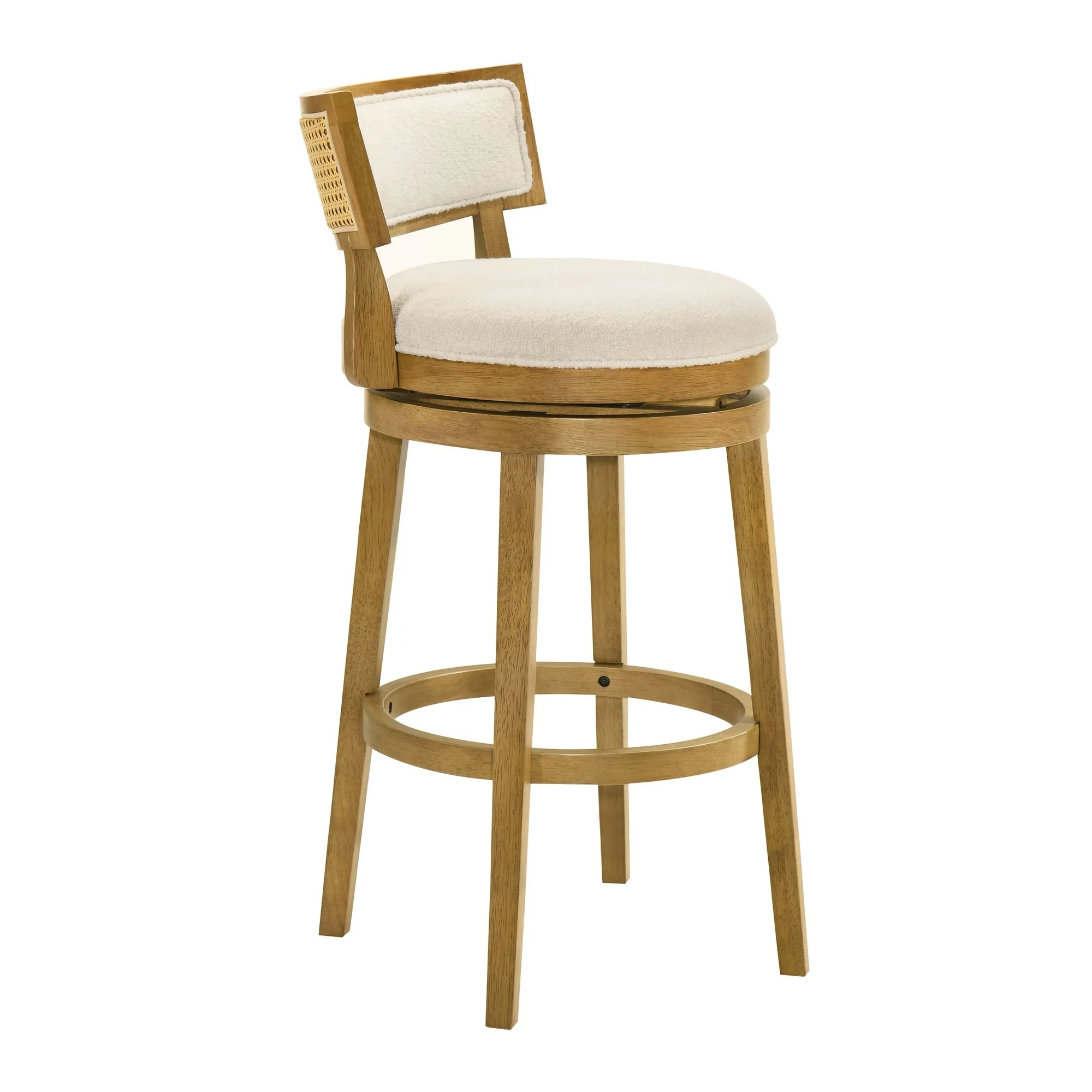Noely - Modern Farmhouse Swivel Wood Bar Height Kitchen Bar Stool - Image 11