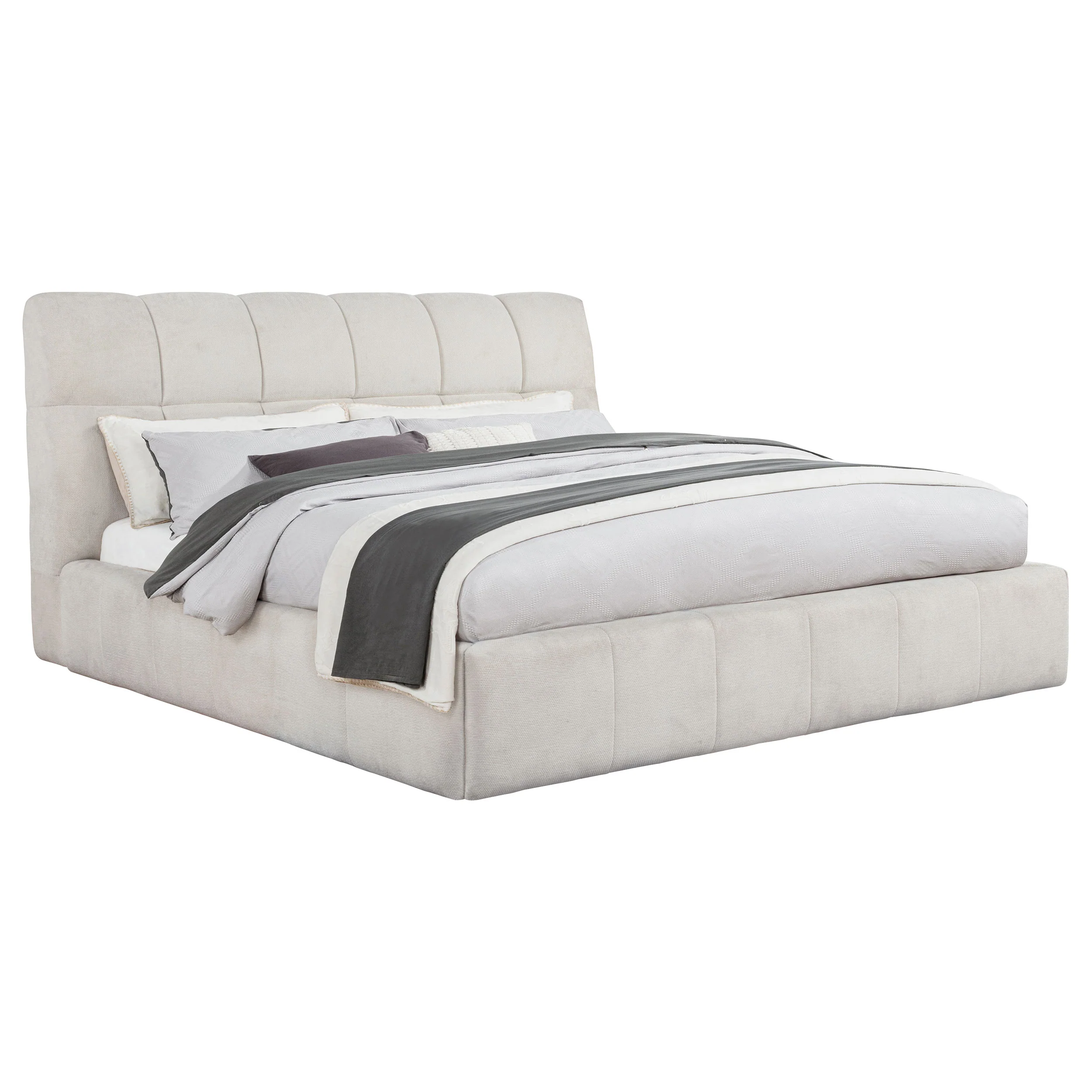 Nollet 48-inch Upholstered California King Platform Bed Cream - Image 4