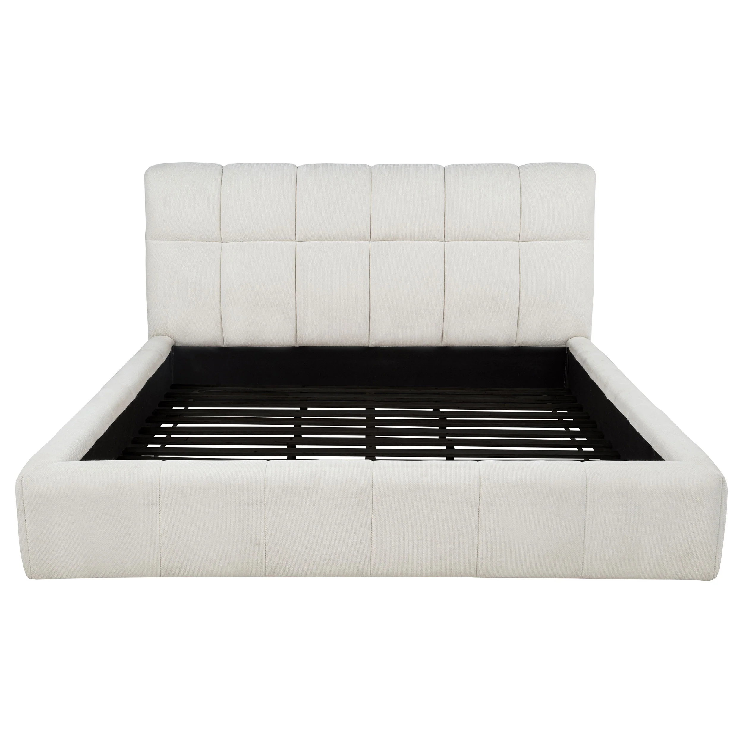 Nollet 48-inch Upholstered Eastern King Platform Bed in Cream - Image 4