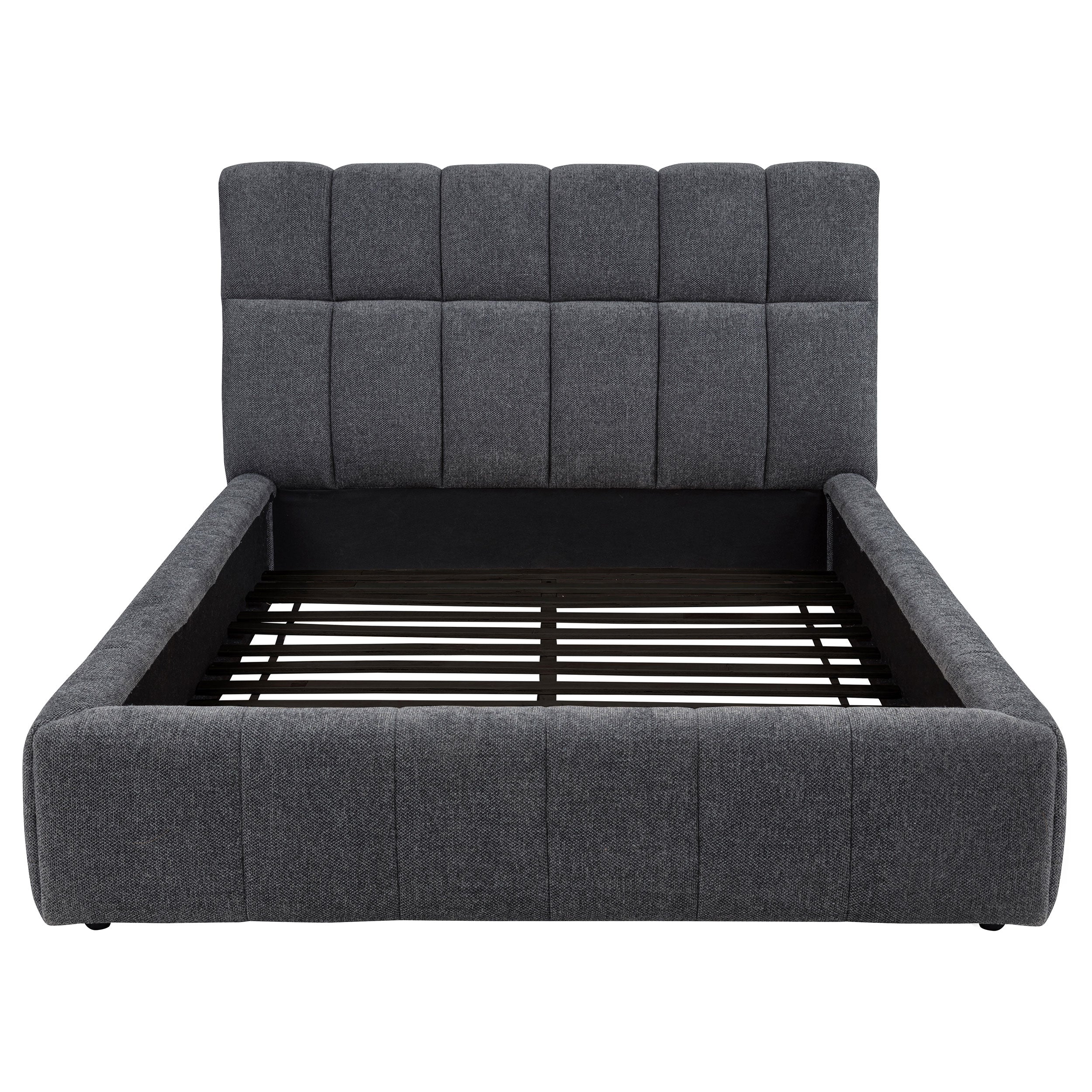 Nollet 48-inch Upholstered Queen Platform Bed Grey - Image 4