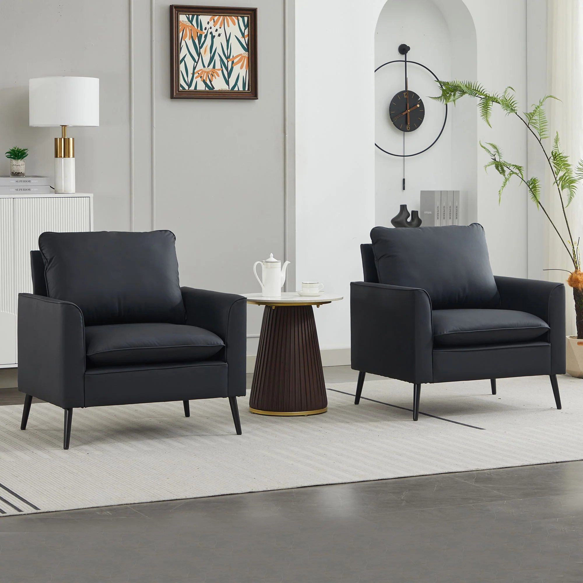 Nordic Retro Light Luxury Upholstered Sofa Chair - Image 15