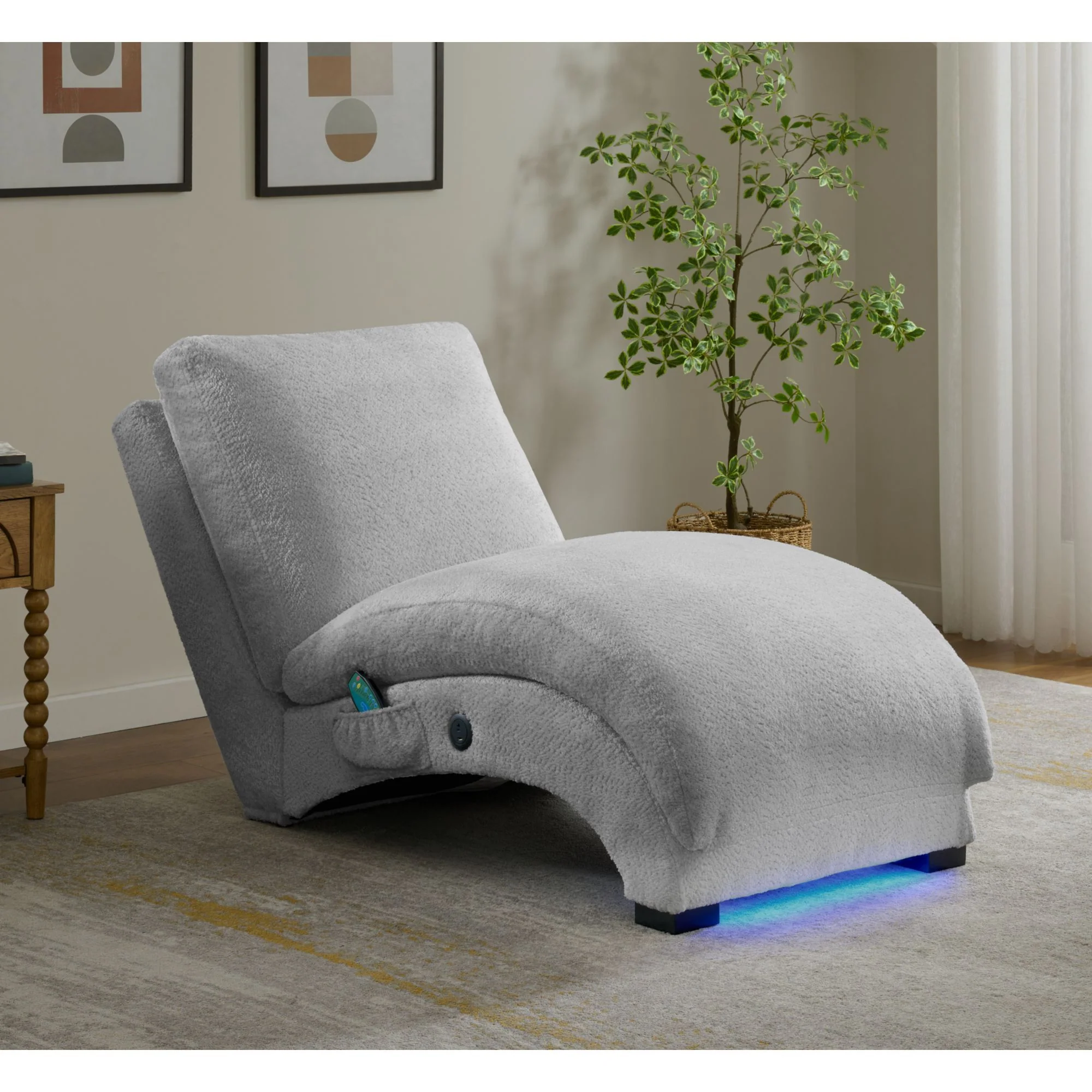 Nori - Chaise With Heat Massage, USBC, LED - Image 6