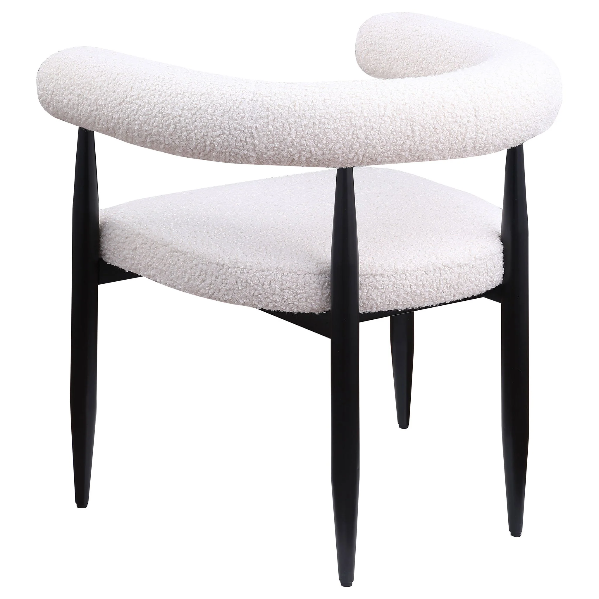Notting - Upholstered Dining Arm Chair (Set of 2) In And Open C Shaped Backrest - Cream - Image 2