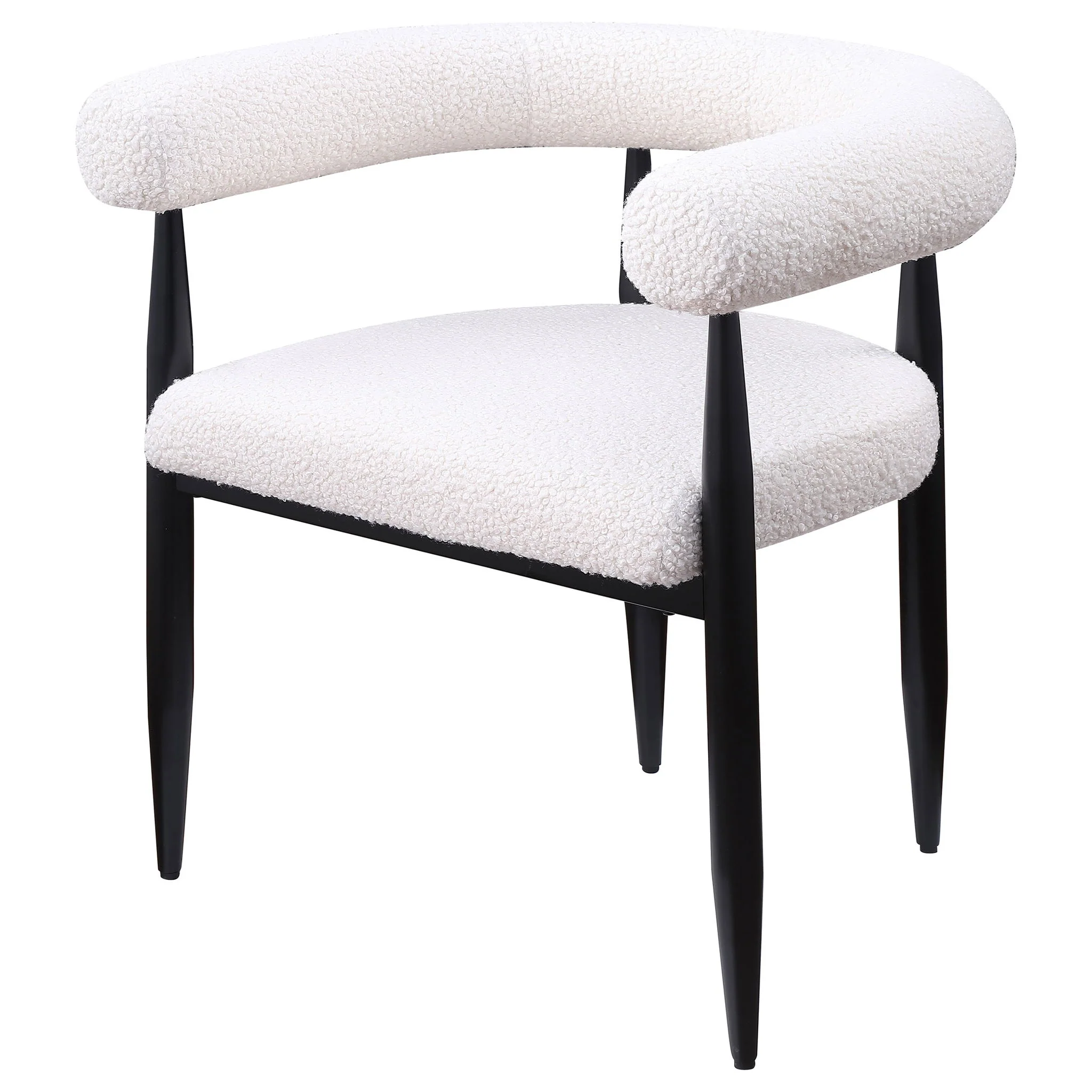Notting - Upholstered Dining Arm Chair (Set of 2) In And Open C Shaped Backrest - Cream - Image 5