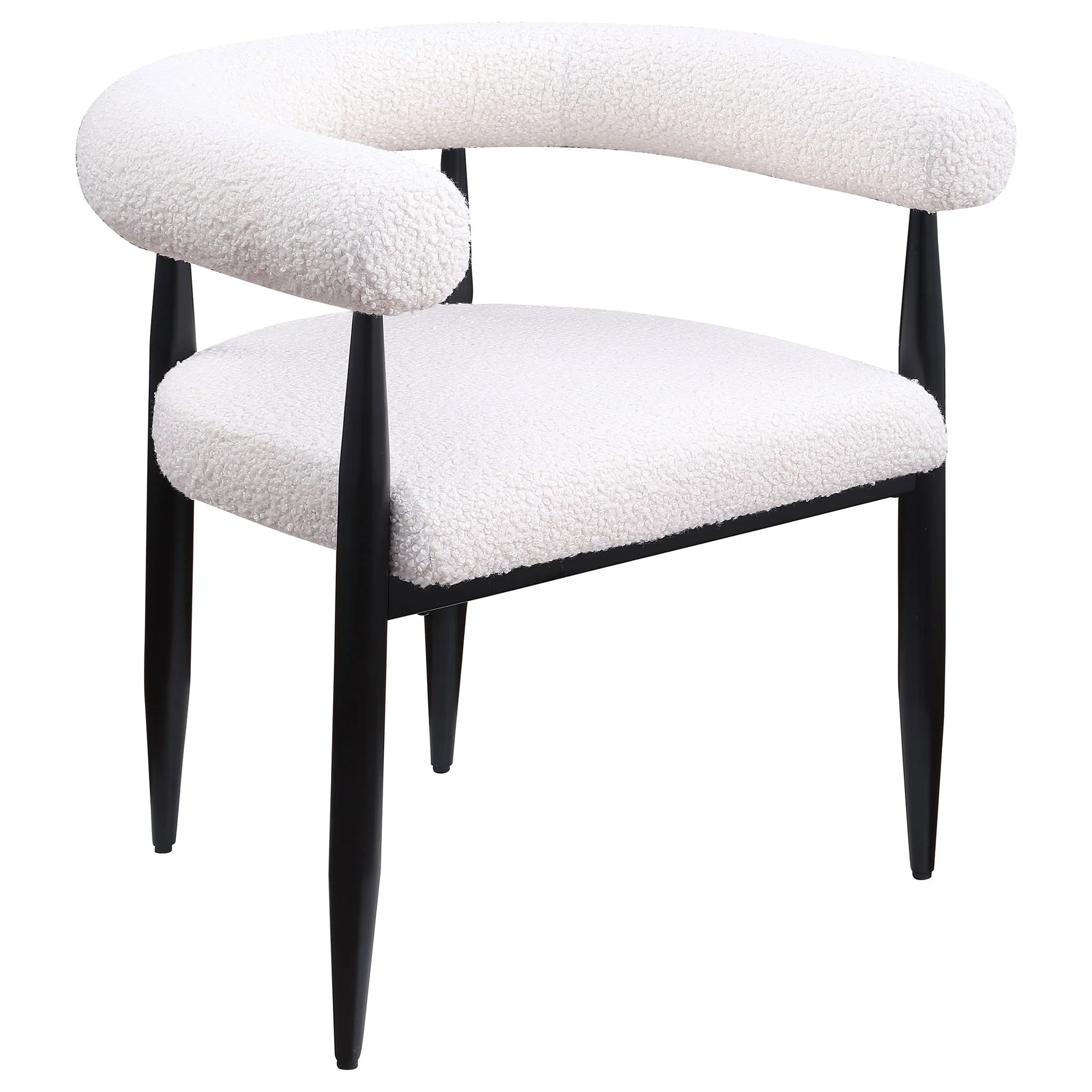 Notting - Upholstered Dining Arm Chair (Set of 2) In And Open C Shaped Backrest - Cream - Image 9