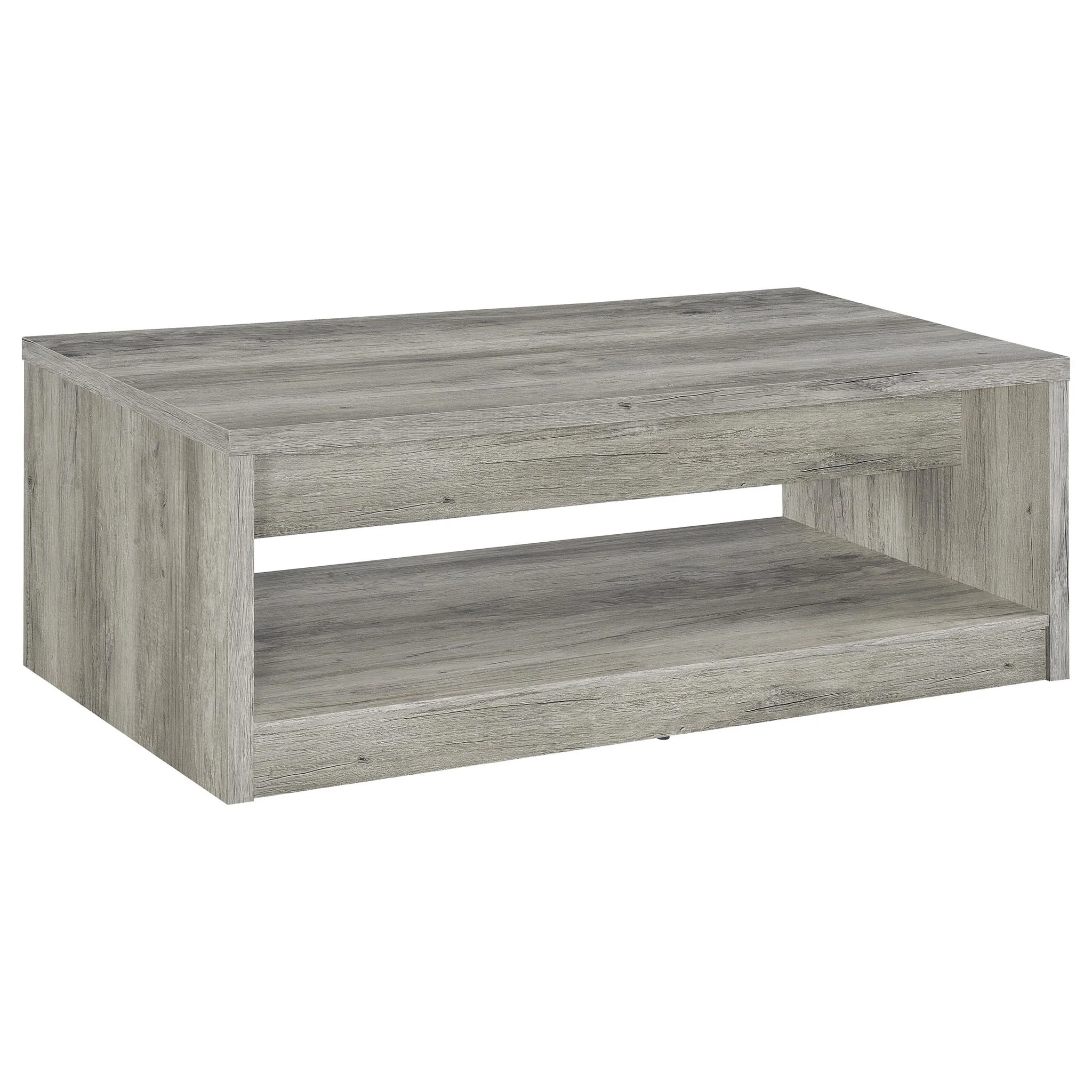 Nuberg - 2 Drawer Coffee Table Rectangular Design - Gray - Image 9