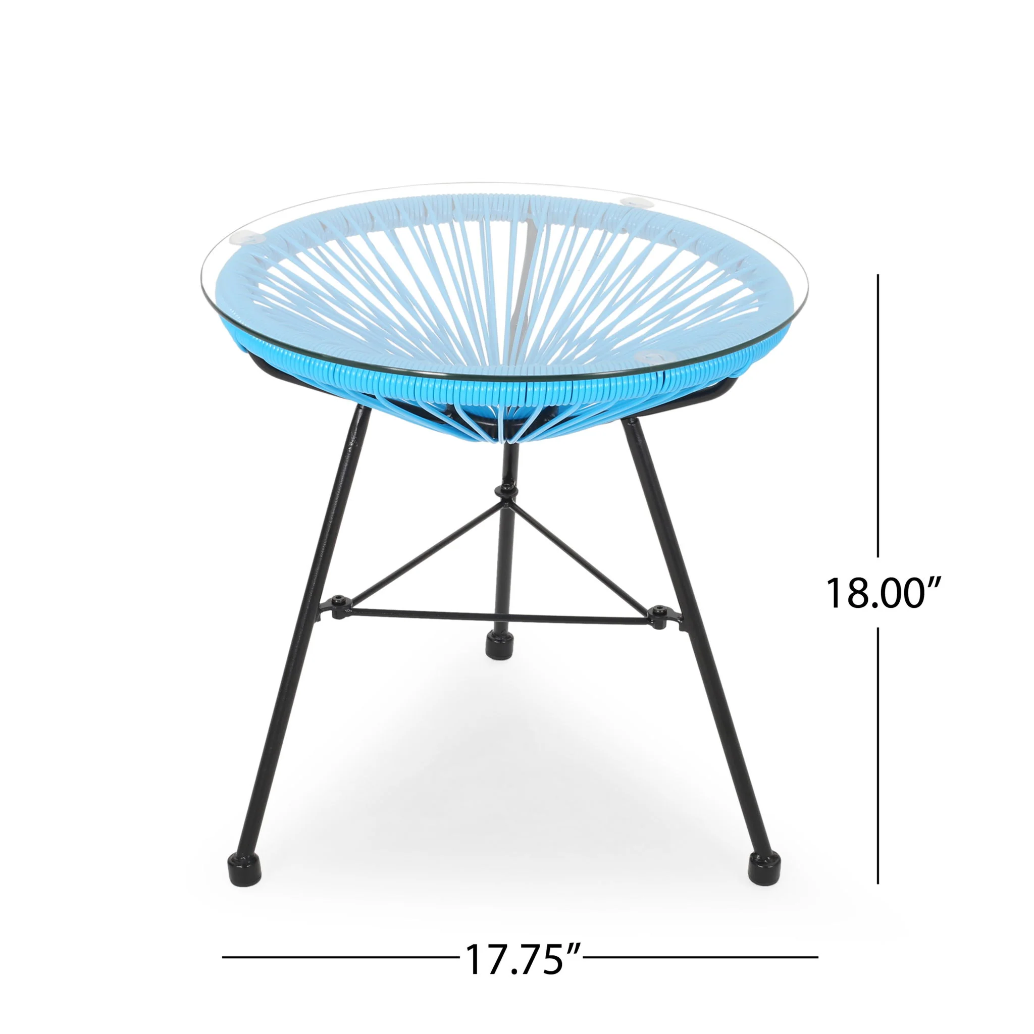 Nusa - Modern Rattan Side Table With Tempered Glass Top - Image 11