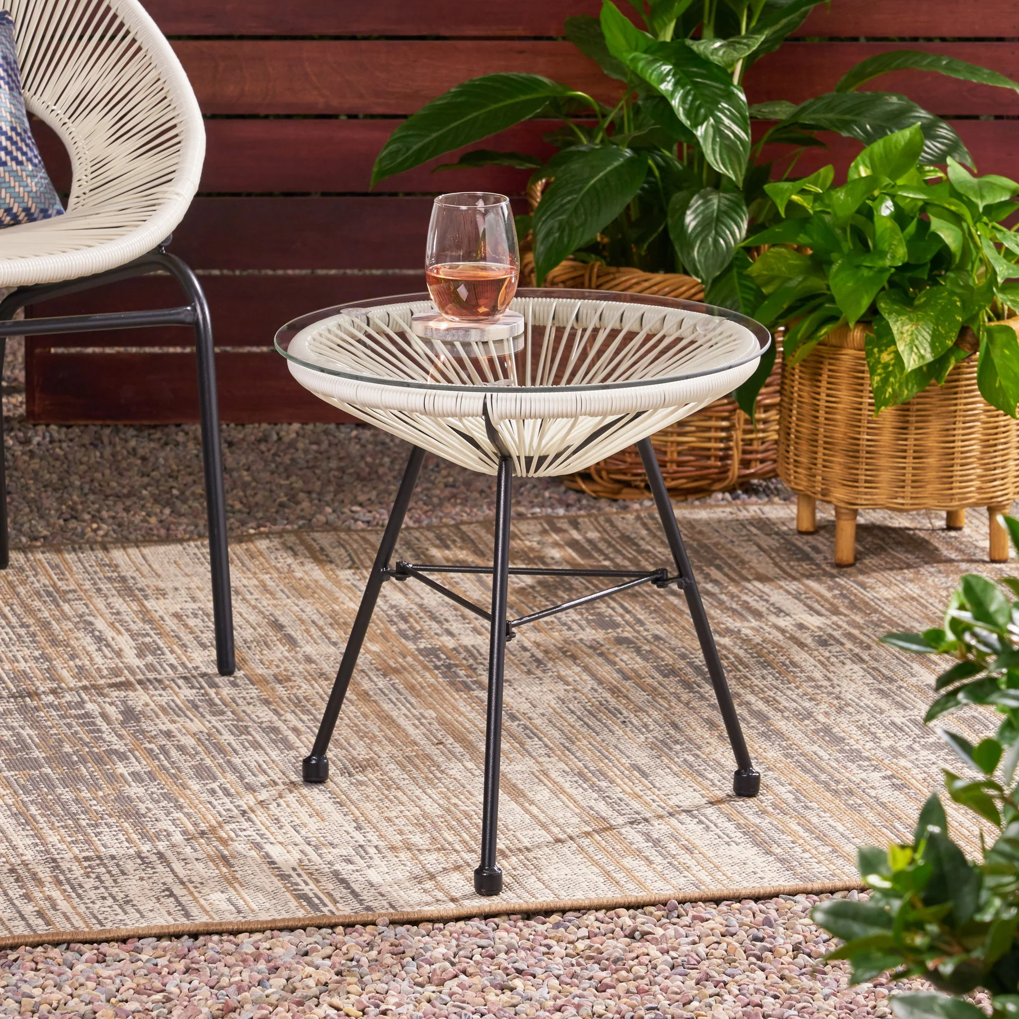Nusa - Modern Rattan Side Table With Tempered Glass Top - Image 19