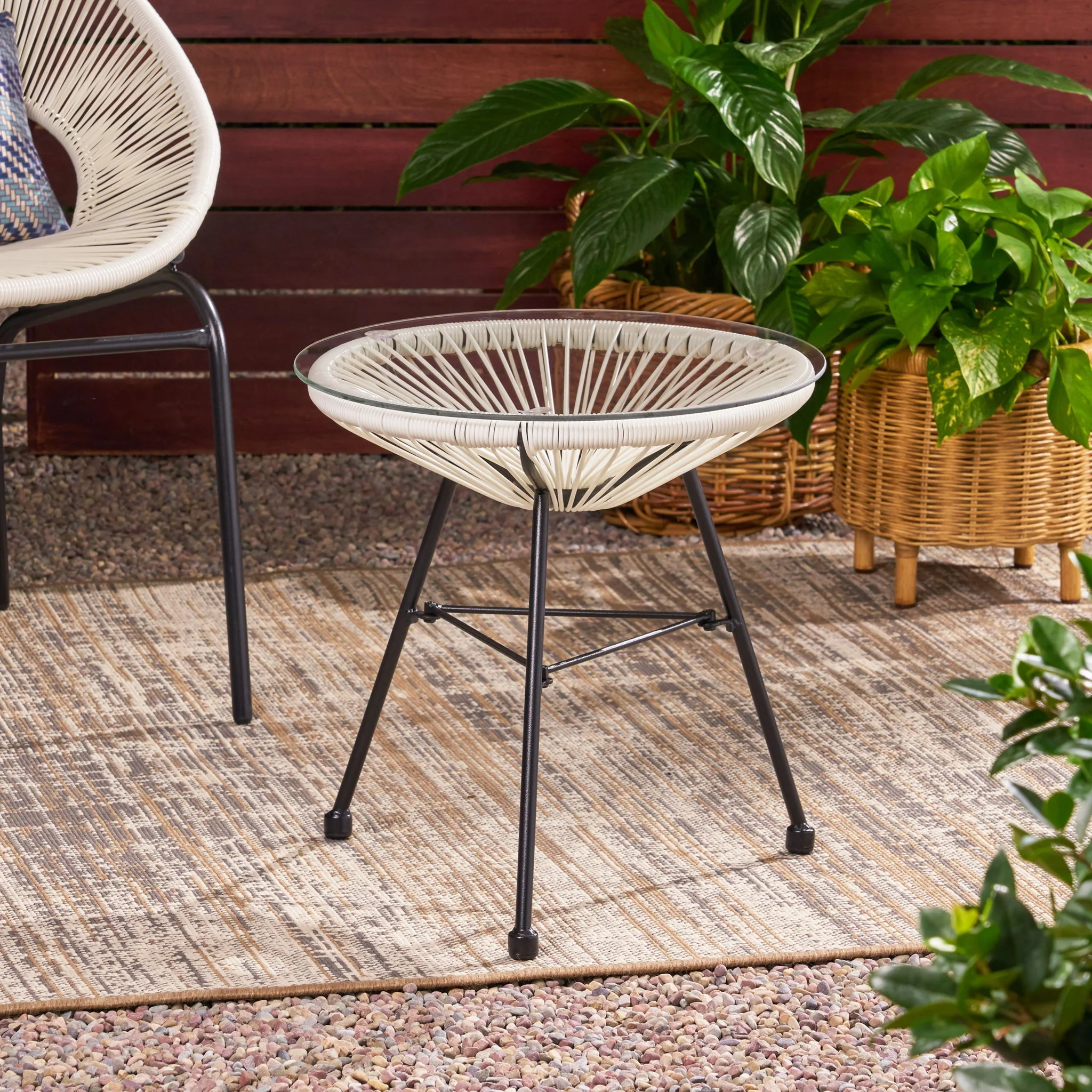 Nusa - Modern Rattan Side Table With Tempered Glass Top - Image 23