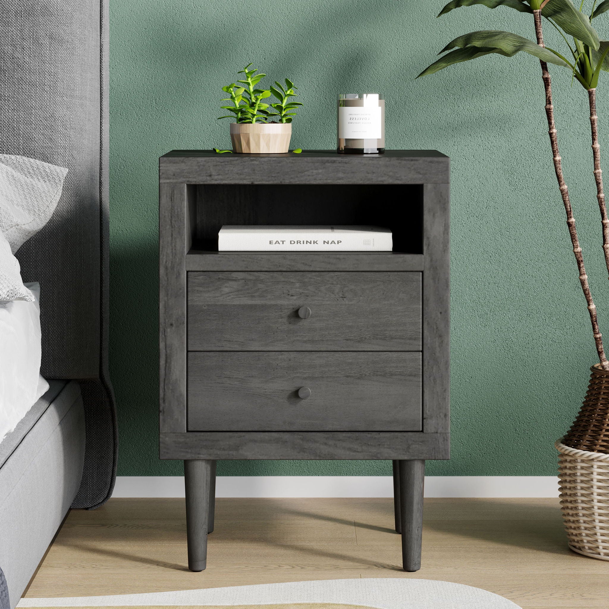Nystrom - Mid Century Modern 2 Drawer Nightstand - Image 5