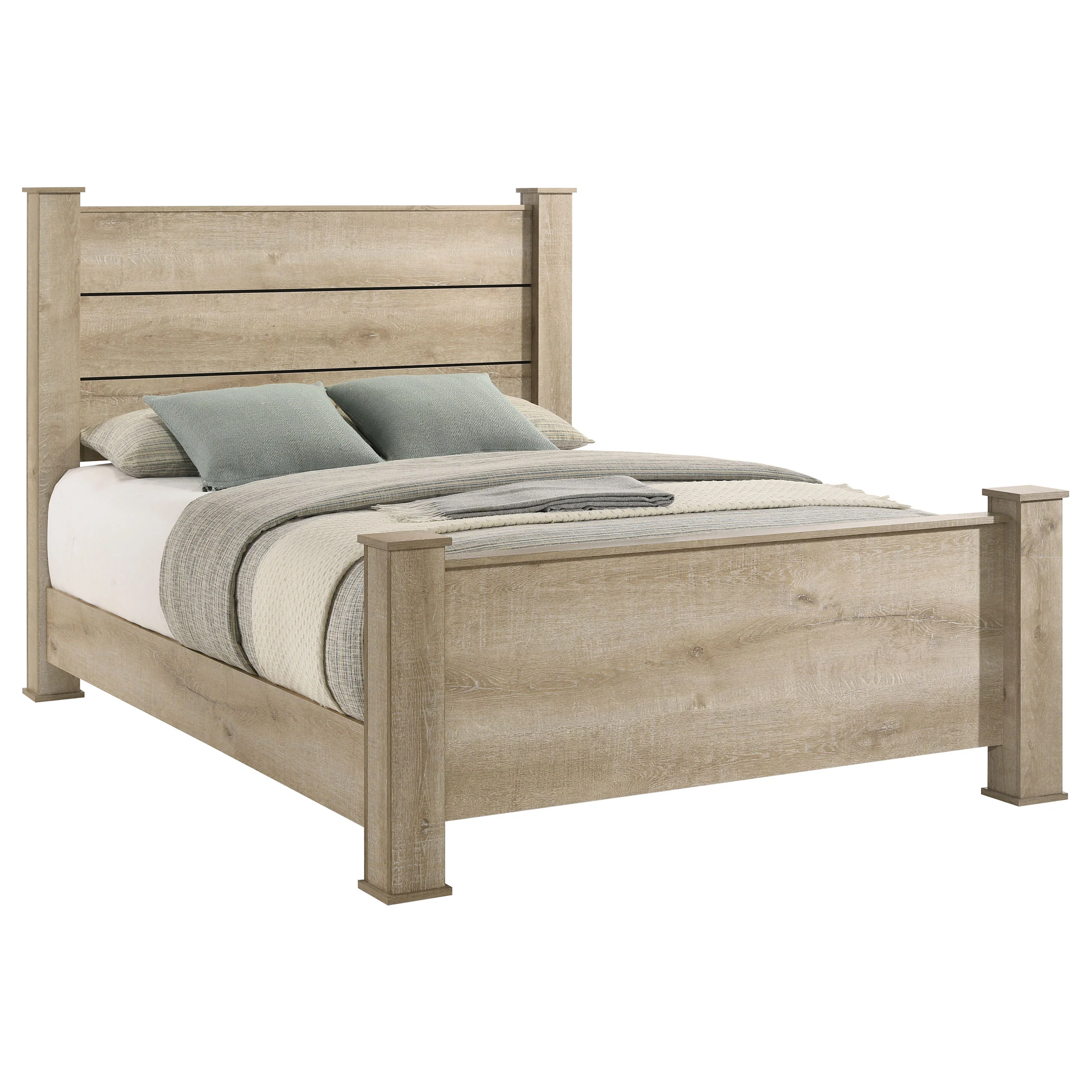 Oakglen 55-Inch Eastern King Panel Bed Weathered Oak - Image 5