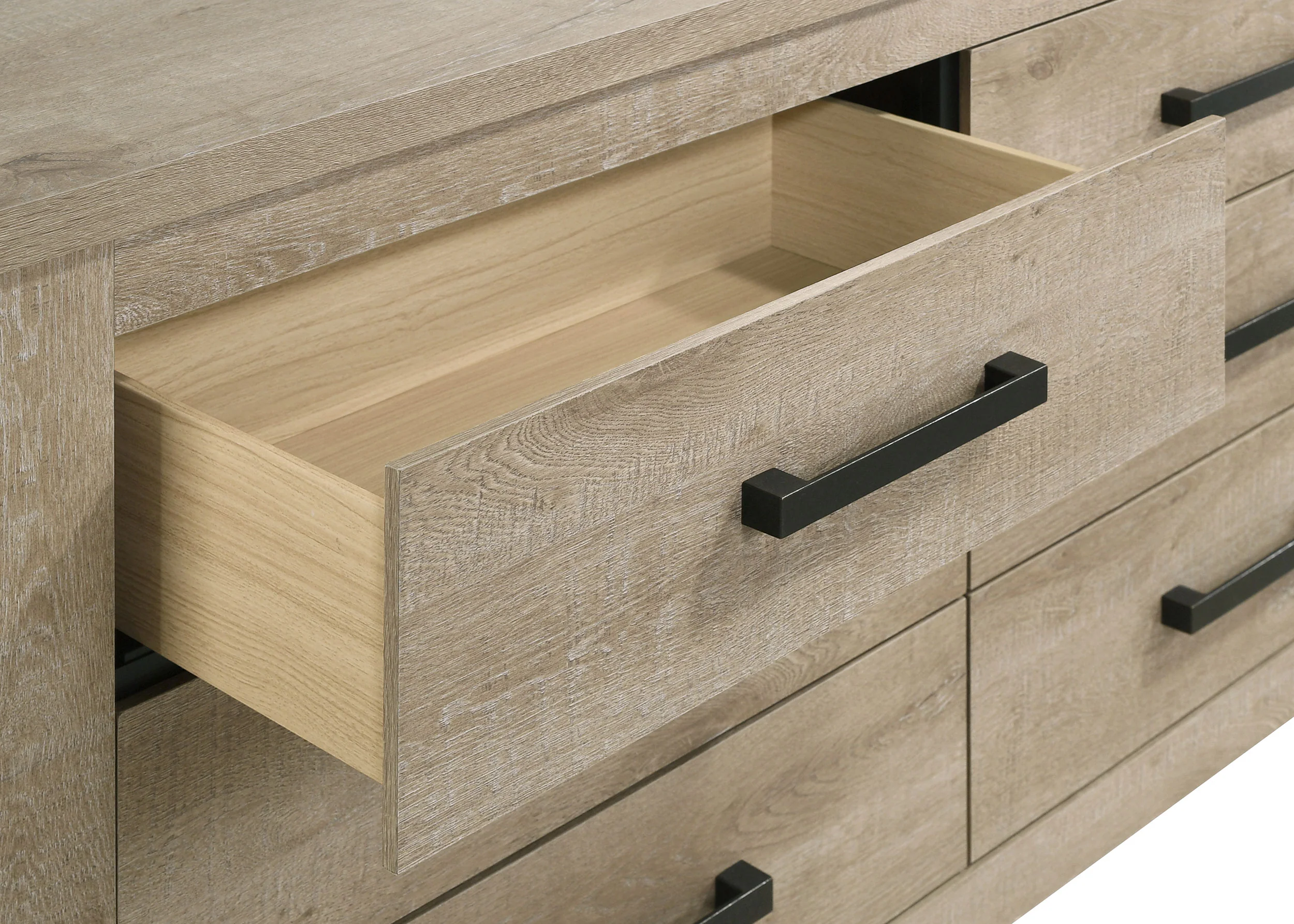 Oakglen 6-Drawer Dresser and Mirror in Weathered Oak - Image 7