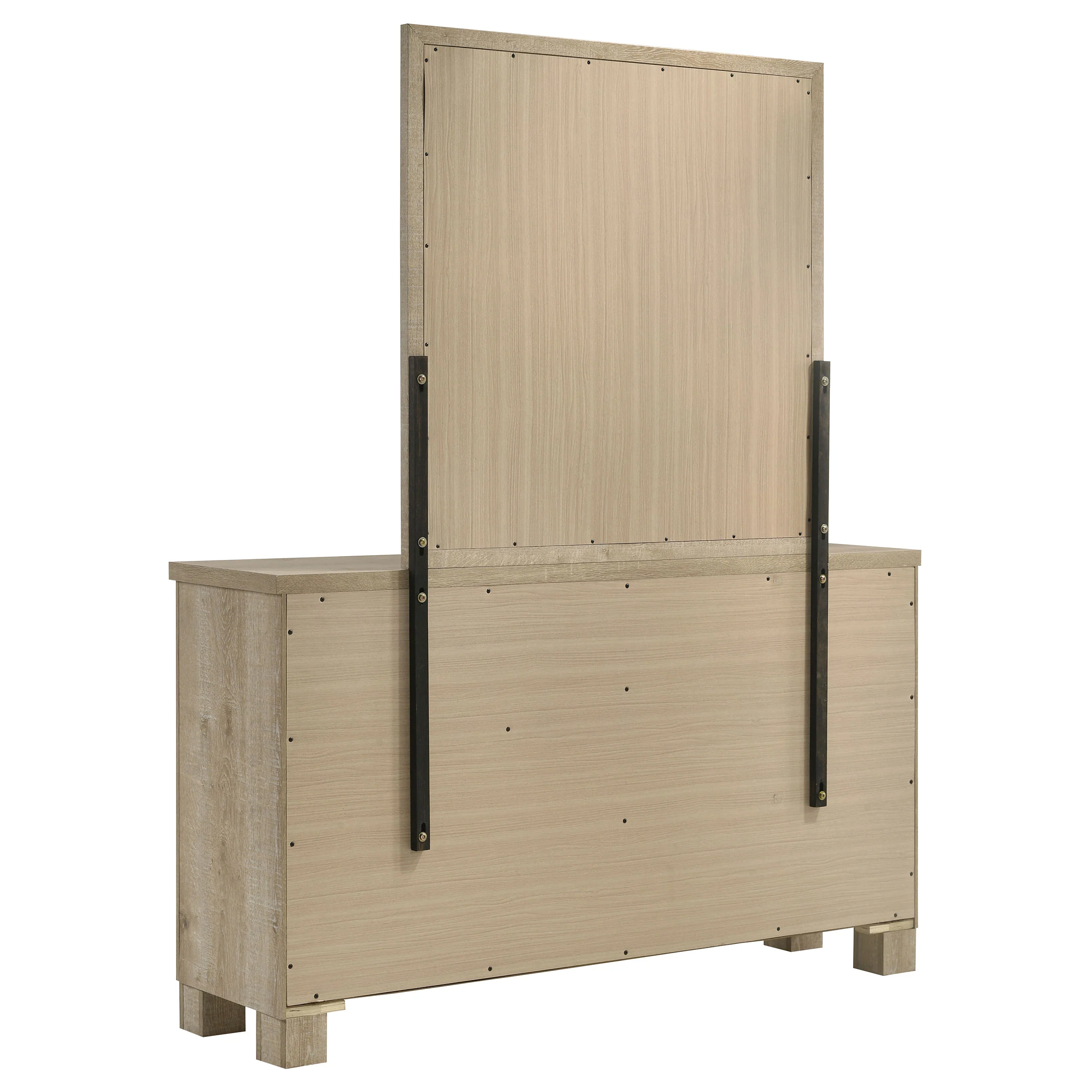Oakglen 6-Drawer Dresser and Mirror in Weathered Oak - Image 9