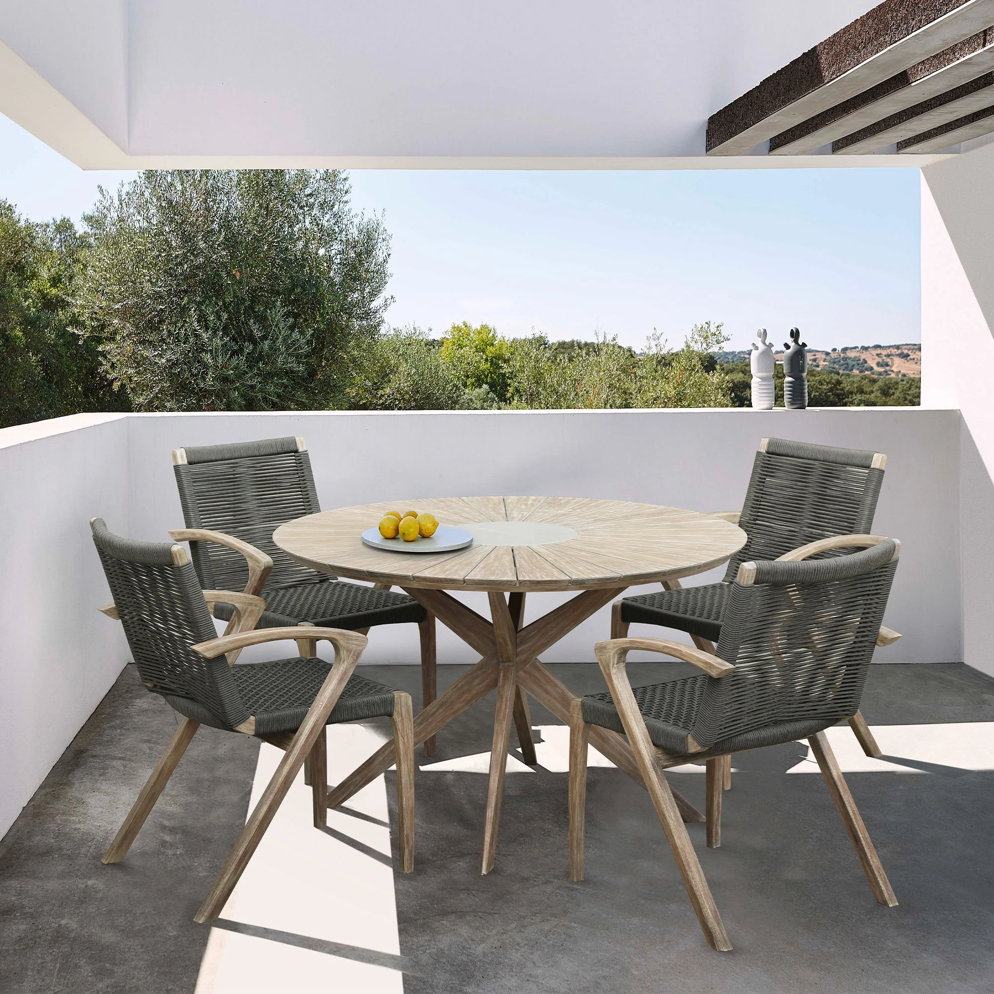 Oasis And Brielle - Outdoor 5 Piece Dining Set - Light Eucalyptus - Image 9