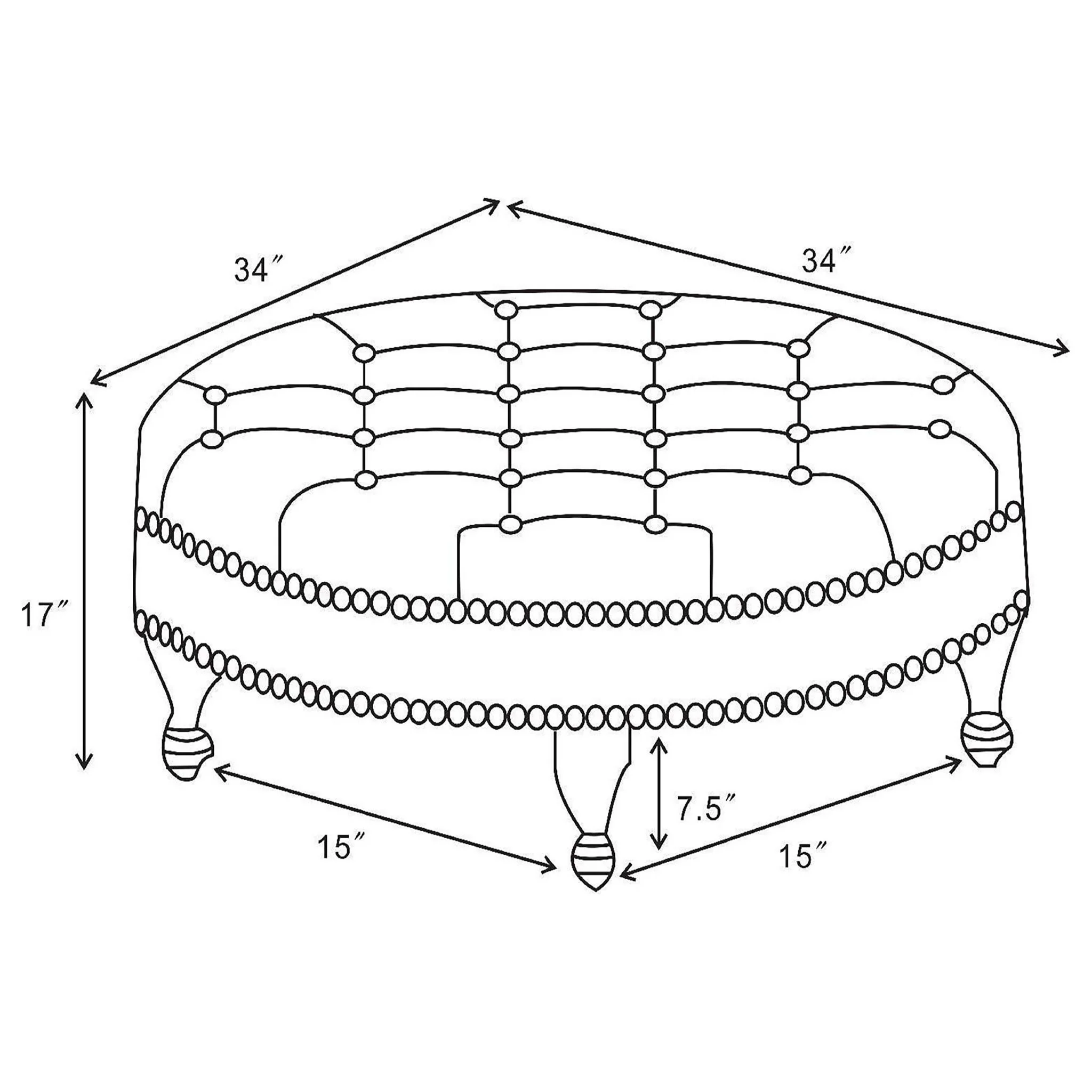 Oatmeal Cocktail Ottoman - Beige - Image 6