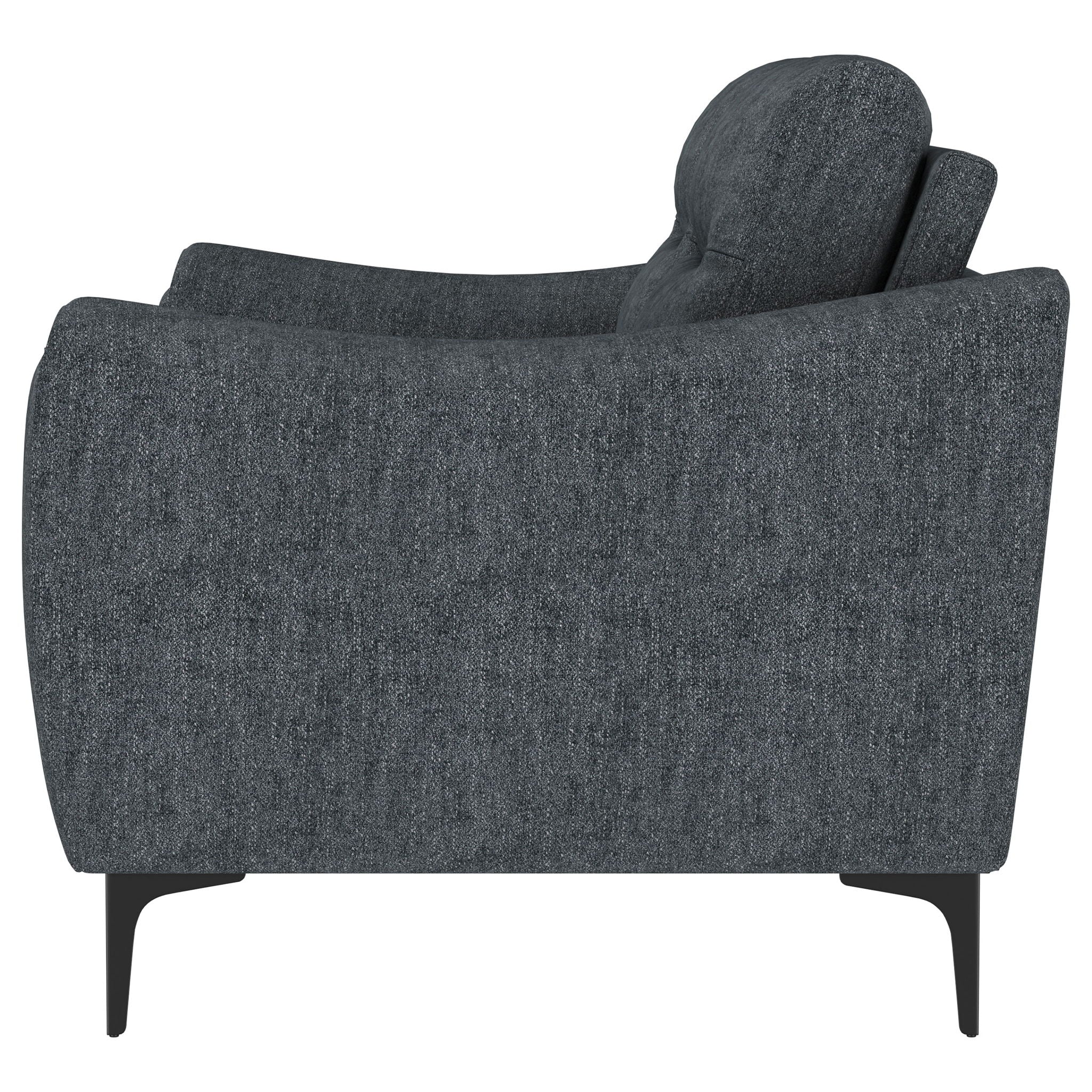 Oberle - Upholstered Sloped Track Arm Loveseat - Charcoal - Image 7