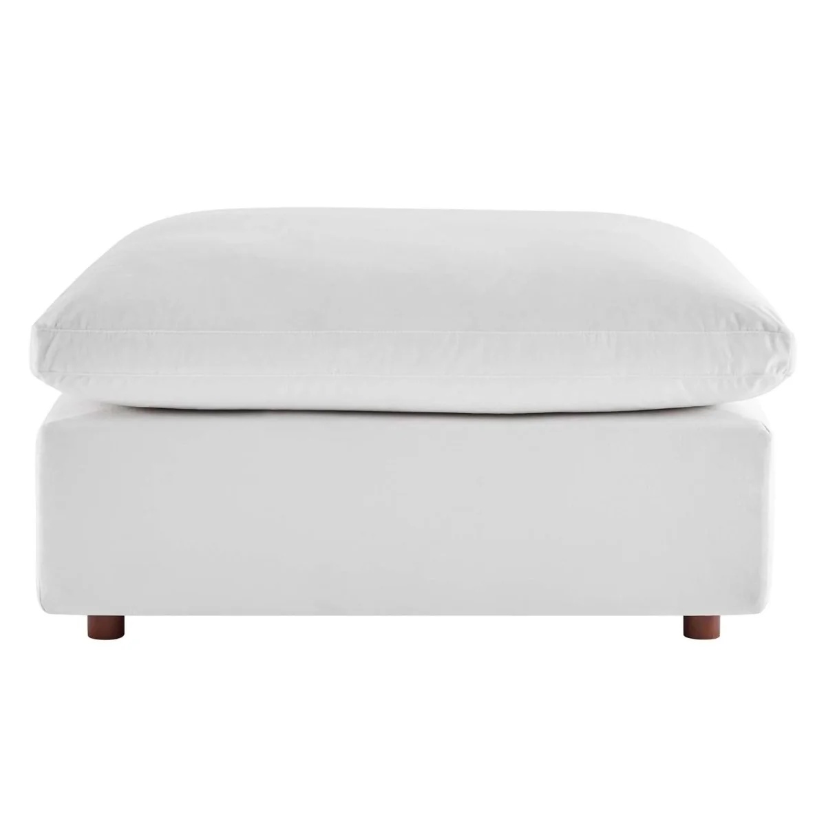Overstuffed Velvet Ottoman with Down Cushion – 40 Inch - Image 9