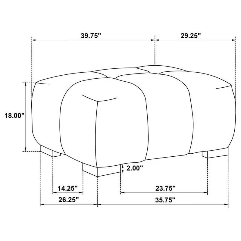 Octavia Upholstered Rectangular Ottoman - Image 10