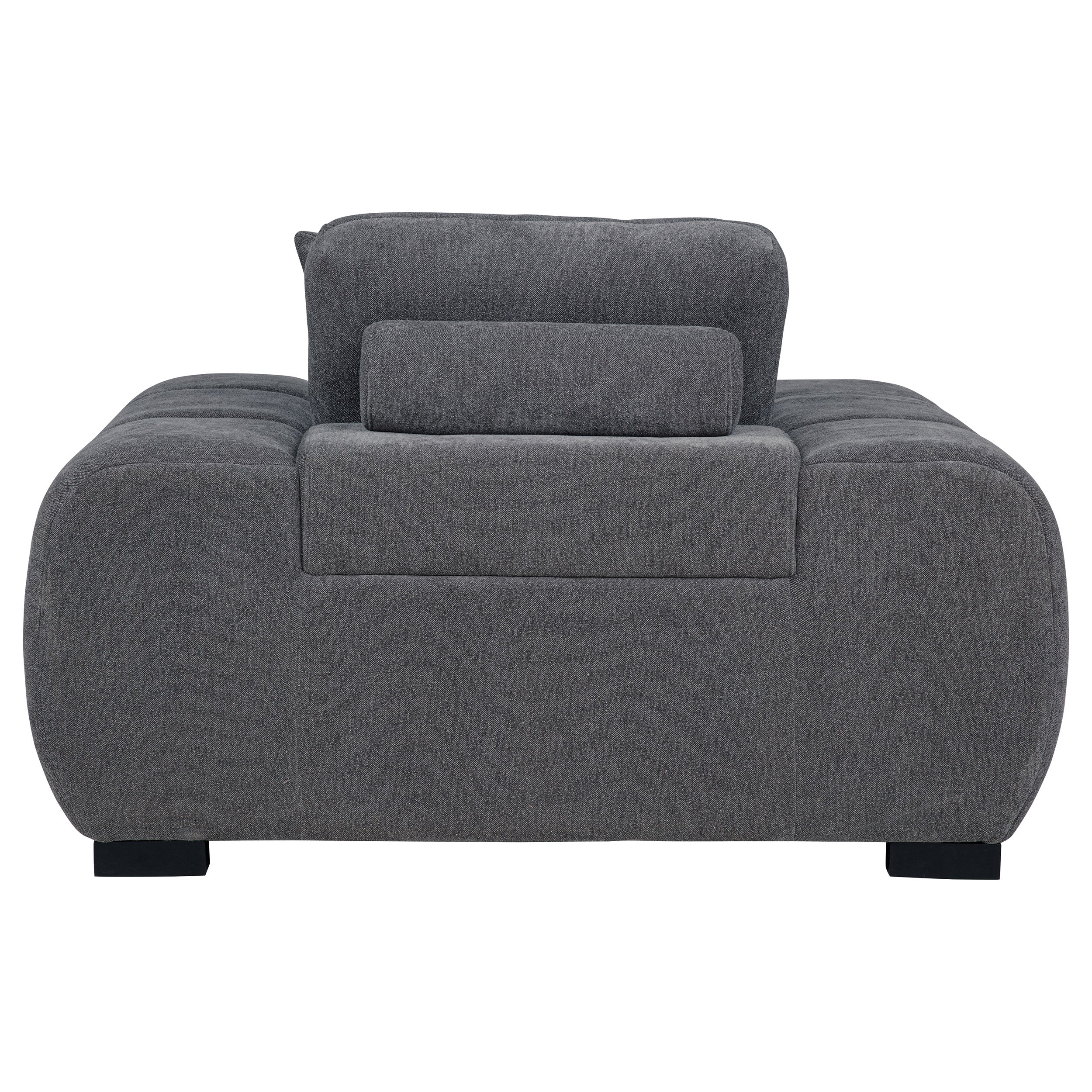 Octavia Upholstered Track Arm Accent Chair - Charcoal Grey - Image 3