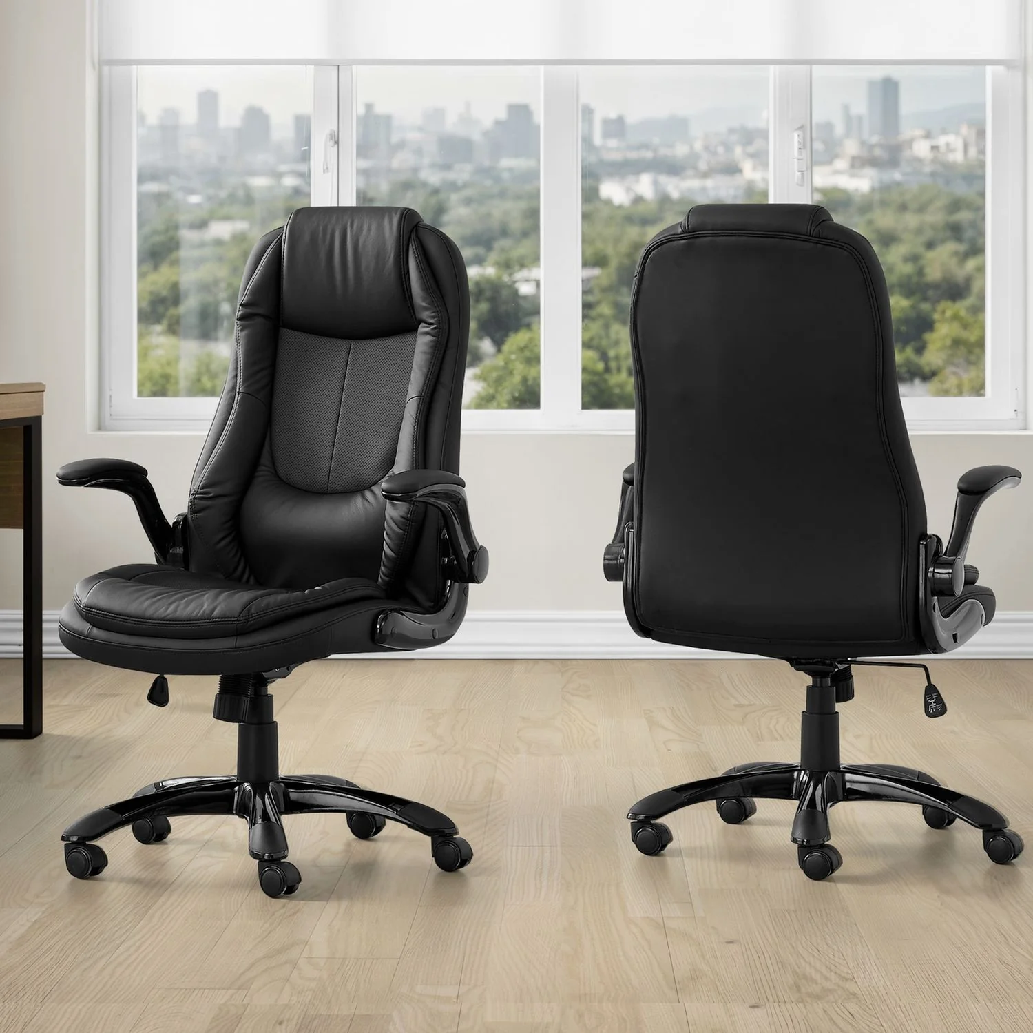 Office Chair, Adjustable Height, Swivel, Ergonomic, Armrests, Contemporary & Modern - Black - Image 2