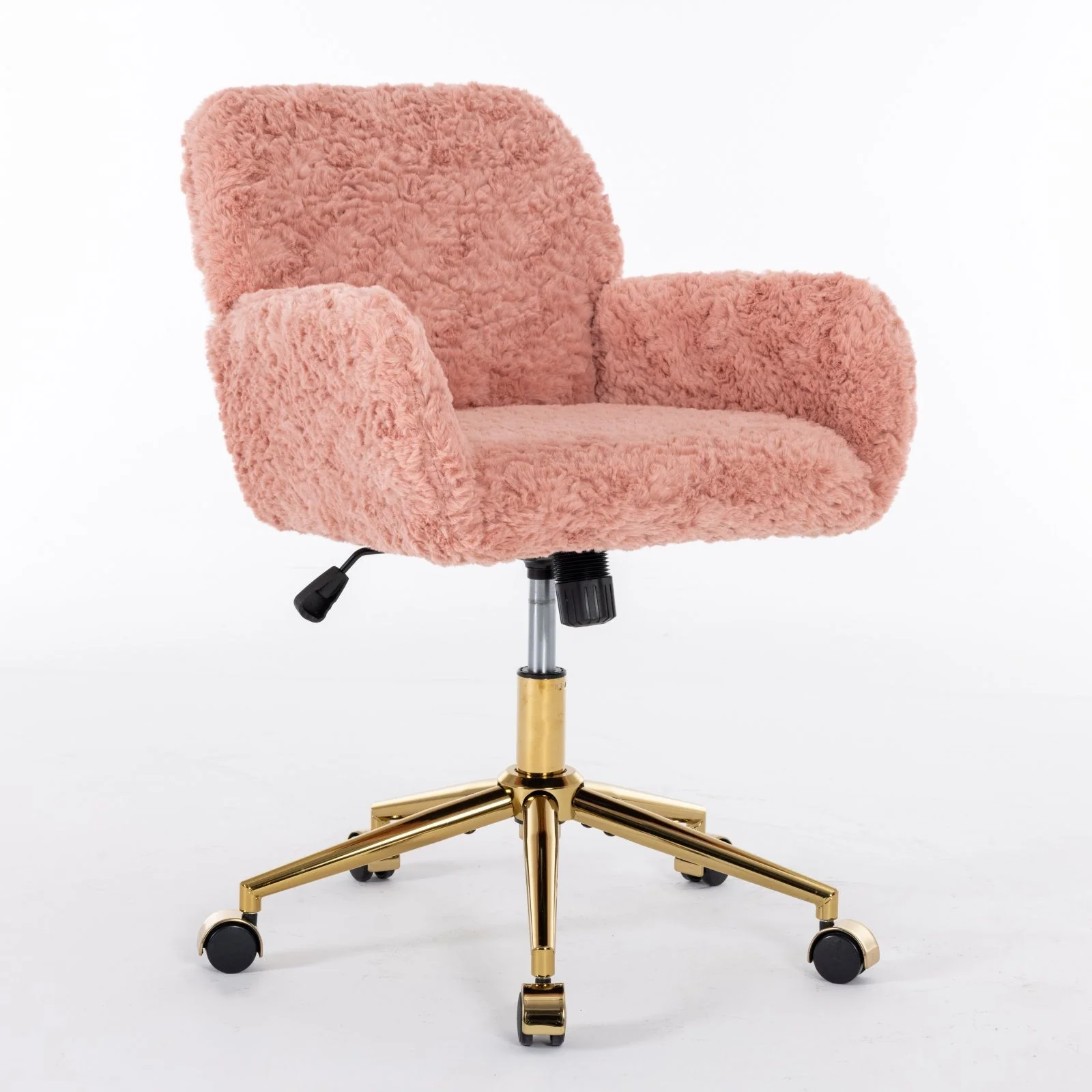 Office Chair, Artificial Rabbit Hair Home Office Chair With Metal Base, Adjustable Desk Chair Swivel Office Chair, Vanity Chair - Image 14