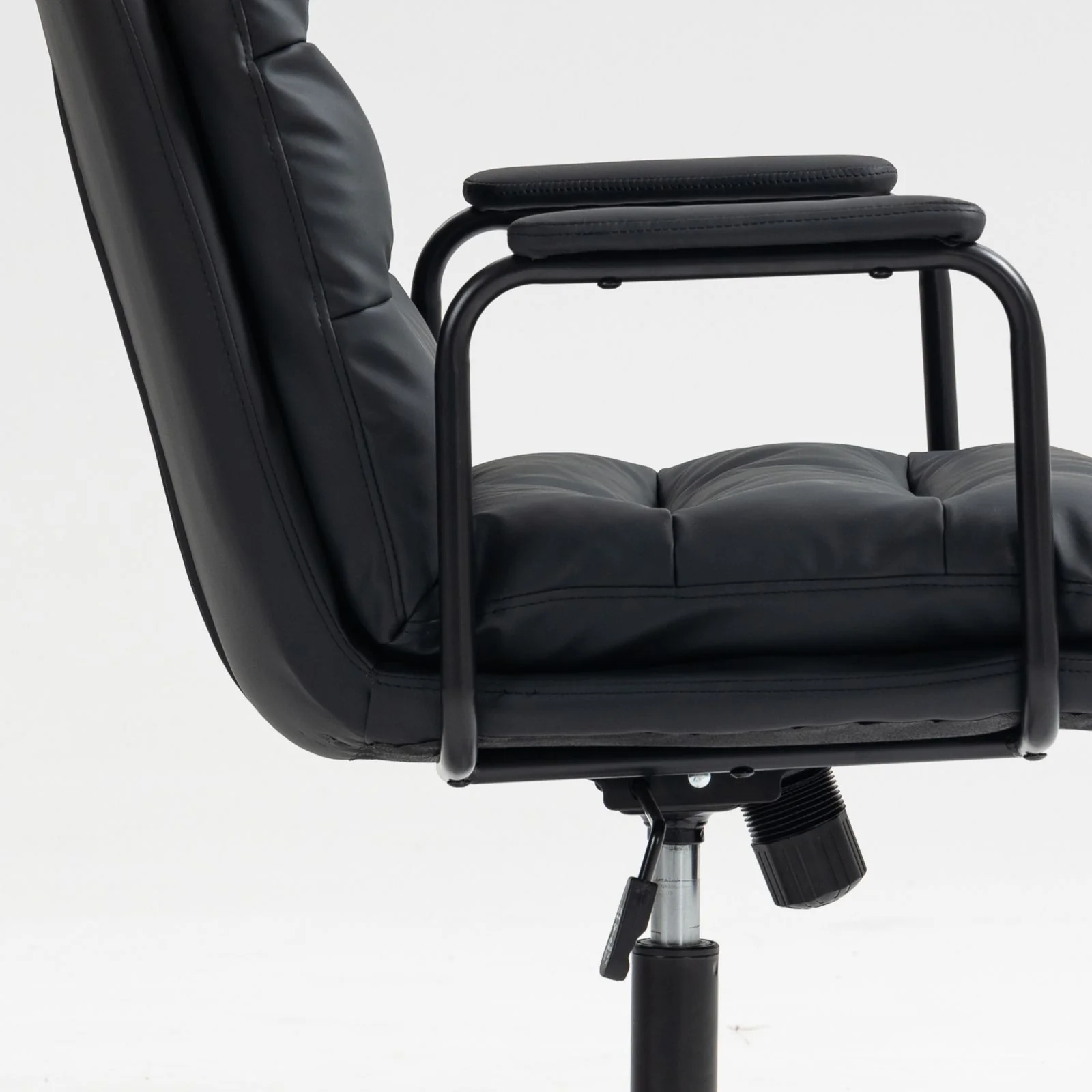 Office Chair, Mid Back Home Office Desk Task Chair With Wheels And Arms Ergonomic Computer Rolling Swivel Chair With Padded Armrest - Image 11