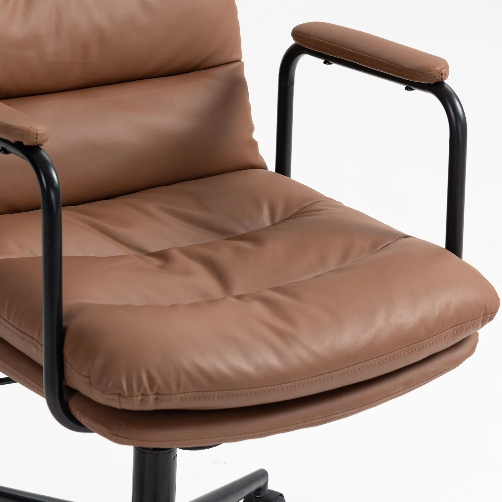 Office Chair, Mid Back Home Office Desk Task Chair With Wheels And Arms Ergonomic Computer Rolling Swivel Chair With Padded Armrest - Image 14