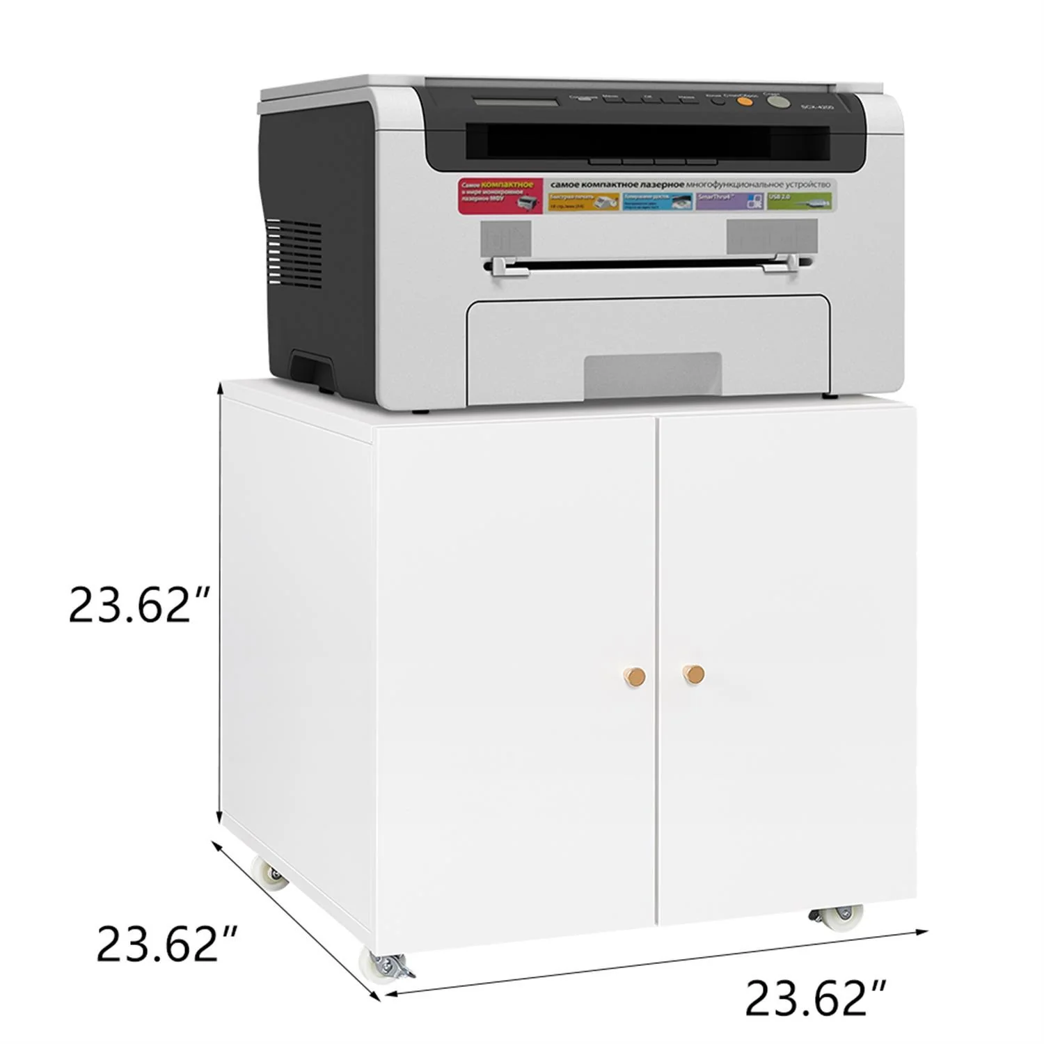 Office Furniture Copier Cabinet 2 Door Steel Copier Stand Mobile Pedestal File Printer Stand - Image 12