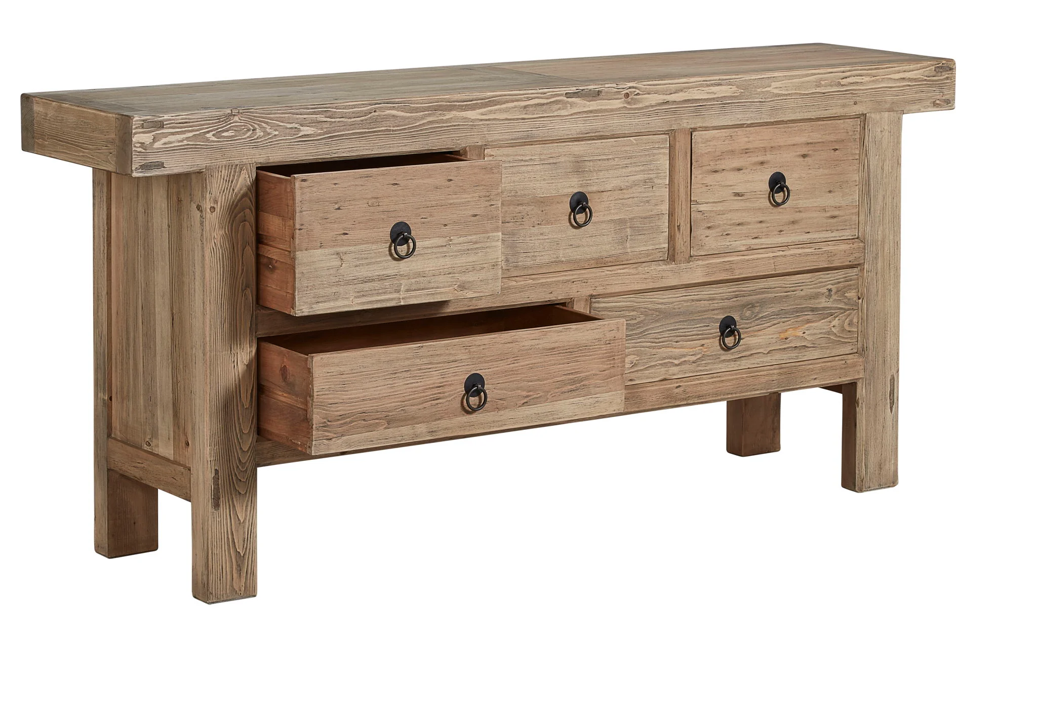 Old Pine - 5-Drawer Buffet - Light Brown - Image 3